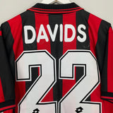 Shop 1997/98 AC MILAN DAVIDS #26 HOME SHIRT (XL) LOTTO, classic football shirts, vintage football shirts & retro soccer jerseys at Cult Kits