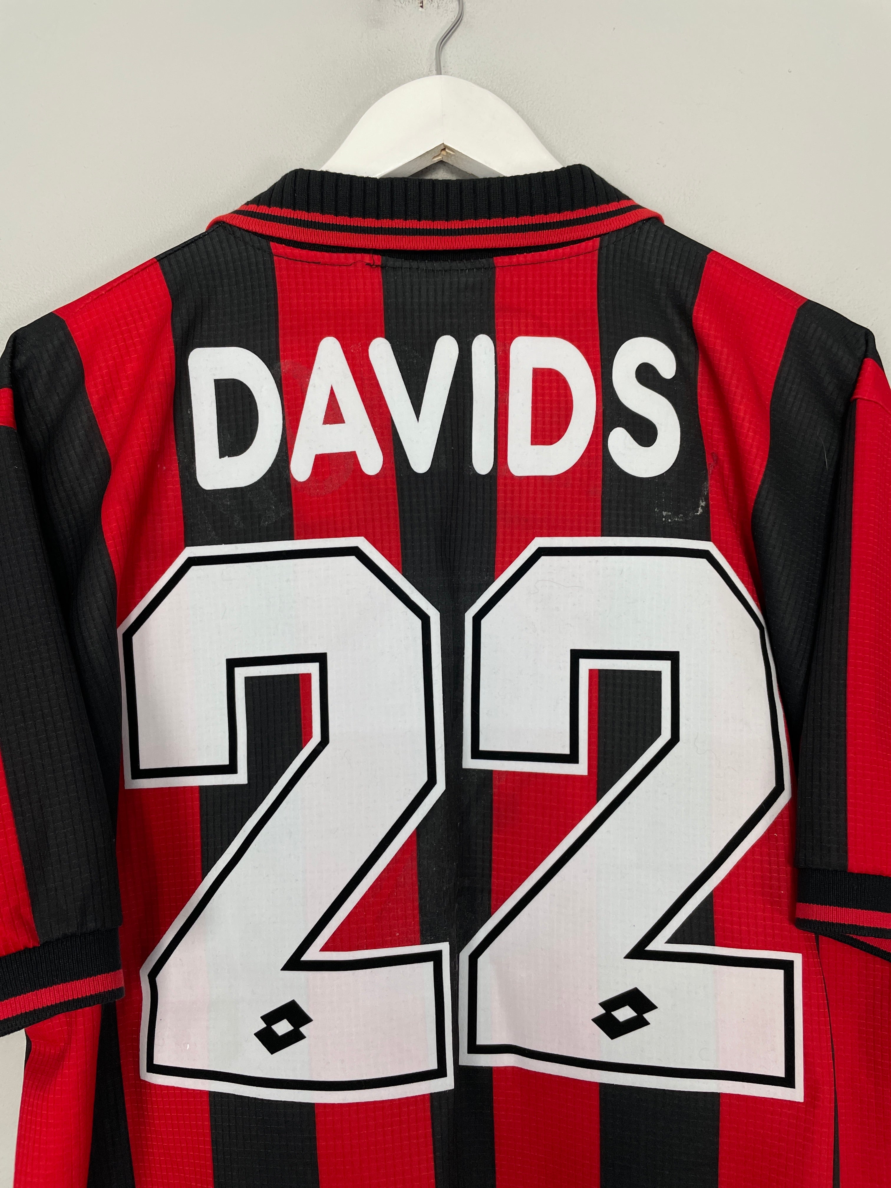 Shop 1997/98 AC MILAN DAVIDS #26 HOME SHIRT (XL) LOTTO, classic football shirts, vintage football shirts & retro soccer jerseys at Cult Kits