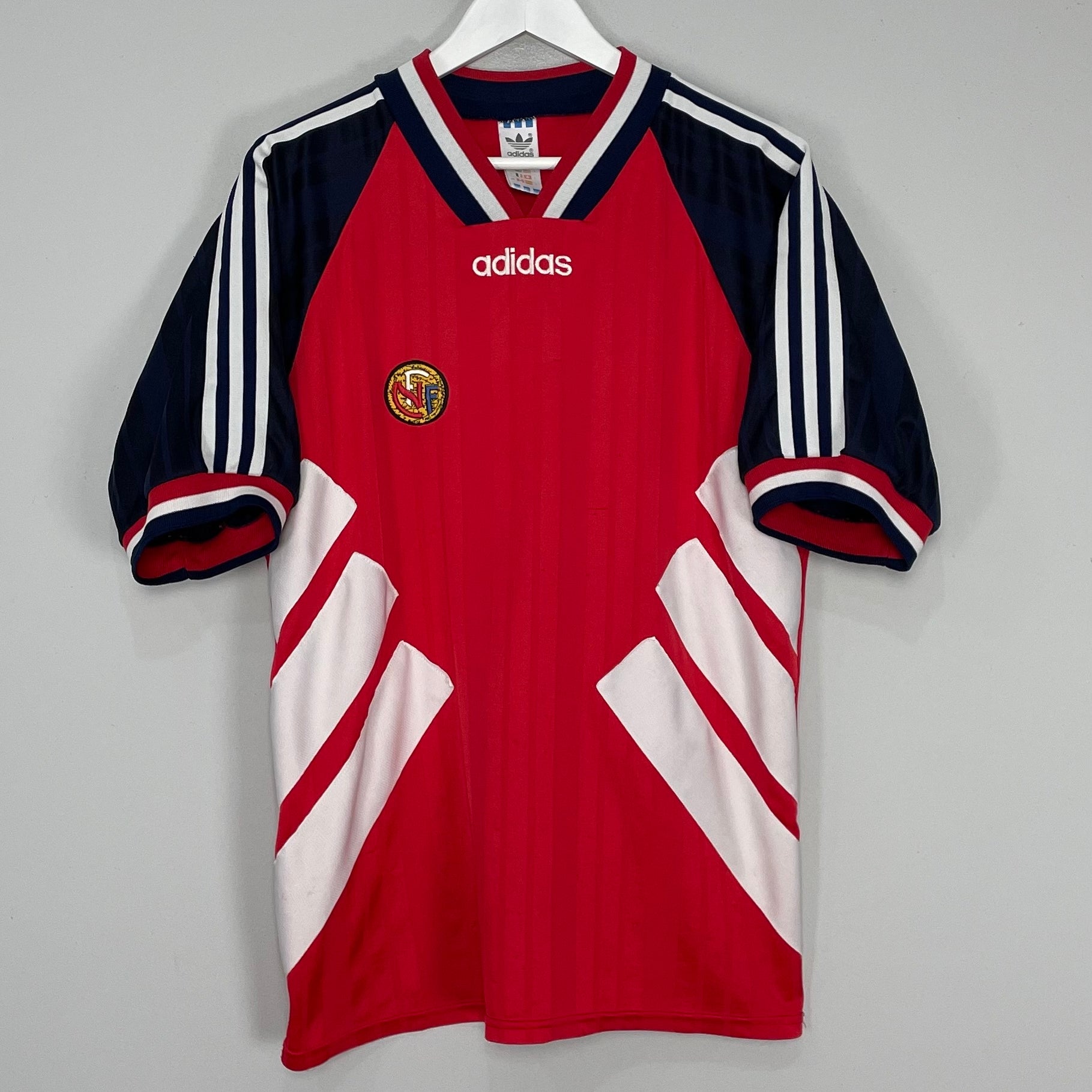 Shop 1994/96 NORWAY HOME SHIRT (L) ADIDAS, classic football shirts, vintage football shirts & retro soccer jerseys at Cult Kits