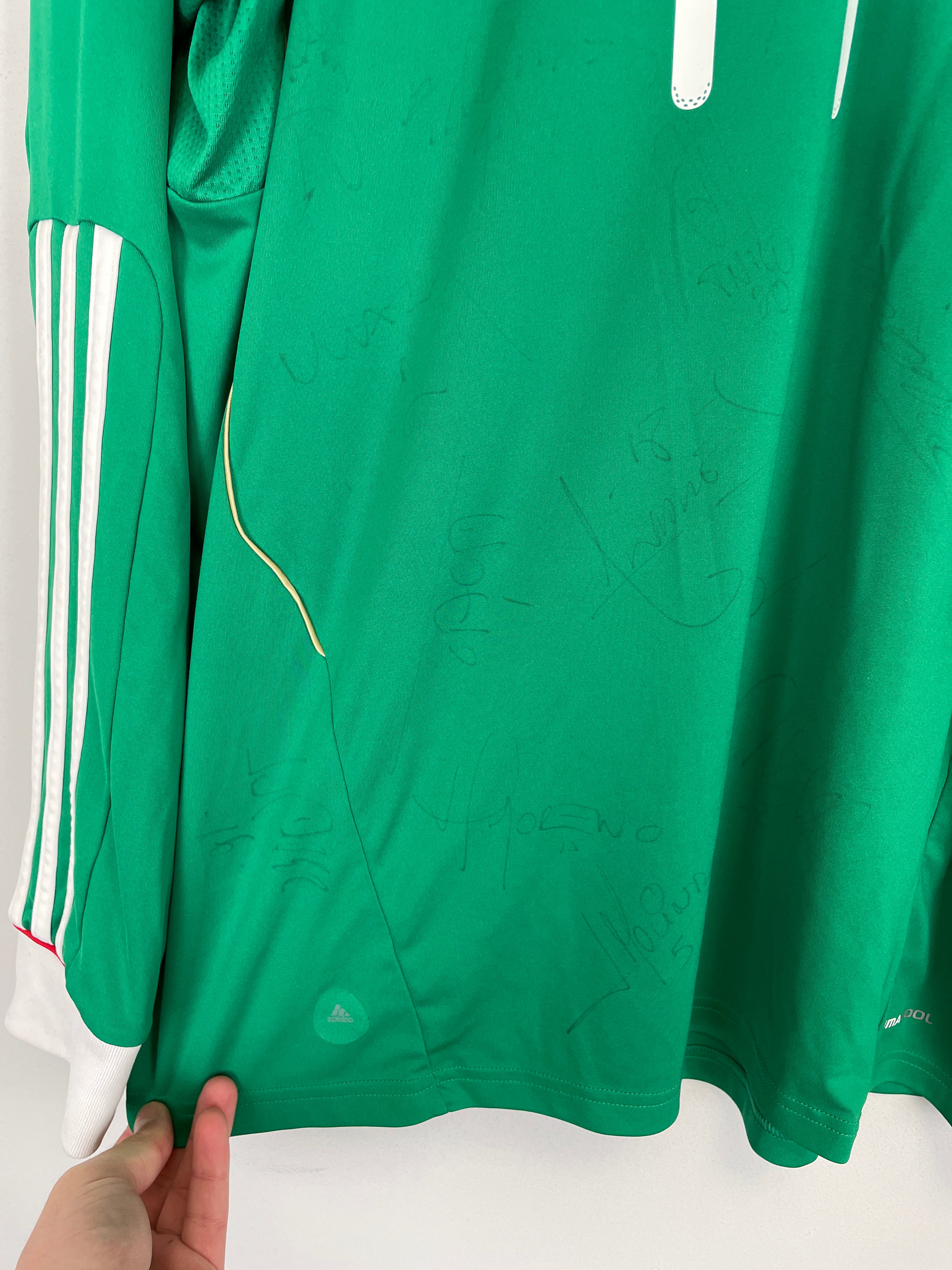 Shop 2011/12 MEXICO CHICHARITO #14 *SQUAD SIGNED* L/S HOME SHIRT (XL) ADIDAS, classic football shirts, vintage football shirts & retro soccer jerseys at Cult Kits