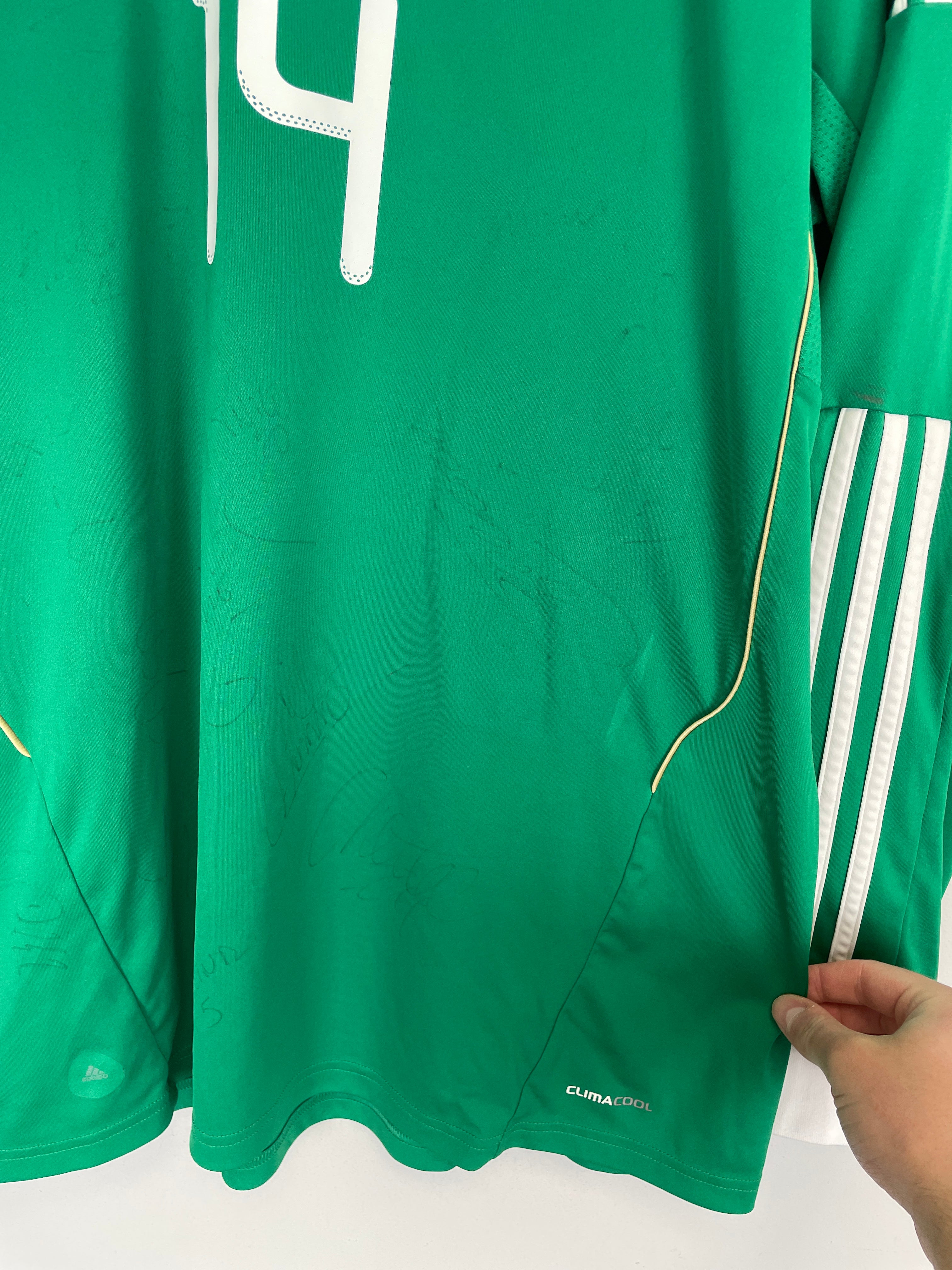 Shop 2011/12 MEXICO CHICHARITO #14 *SQUAD SIGNED* L/S HOME SHIRT (XL) ADIDAS, classic football shirts, vintage football shirts & retro soccer jerseys at Cult Kits