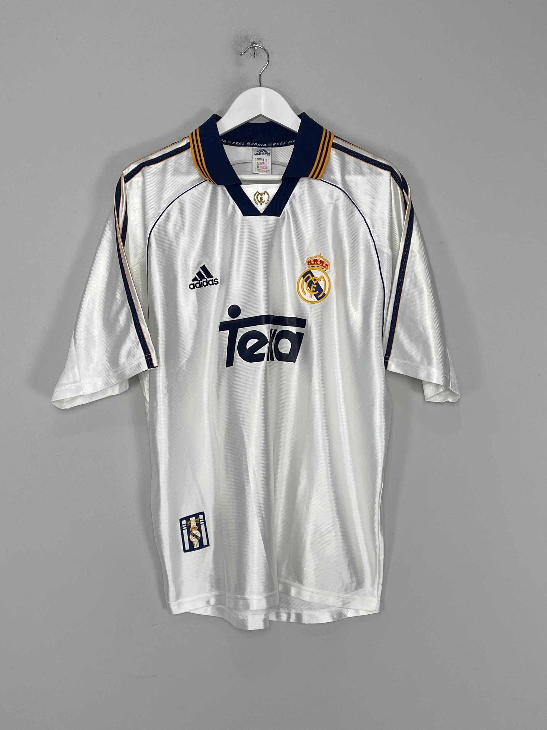 Shop 1998/00 REAL MADRID HOME SHIRT (L) ADIDAS, classic football shirts, vintage football shirts & retro soccer jerseys at Cult Kits