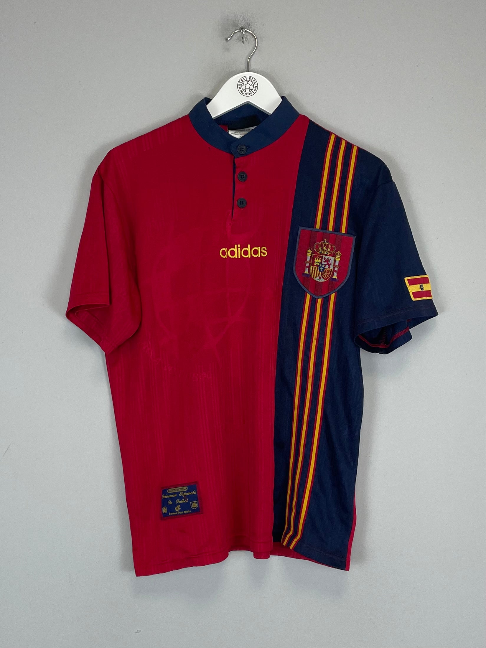 Shop 1996/98 SPAIN HOME SHIRT (M) ADIDAS, classic football shirts, vintage football shirts & retro soccer jerseys at Cult Kits