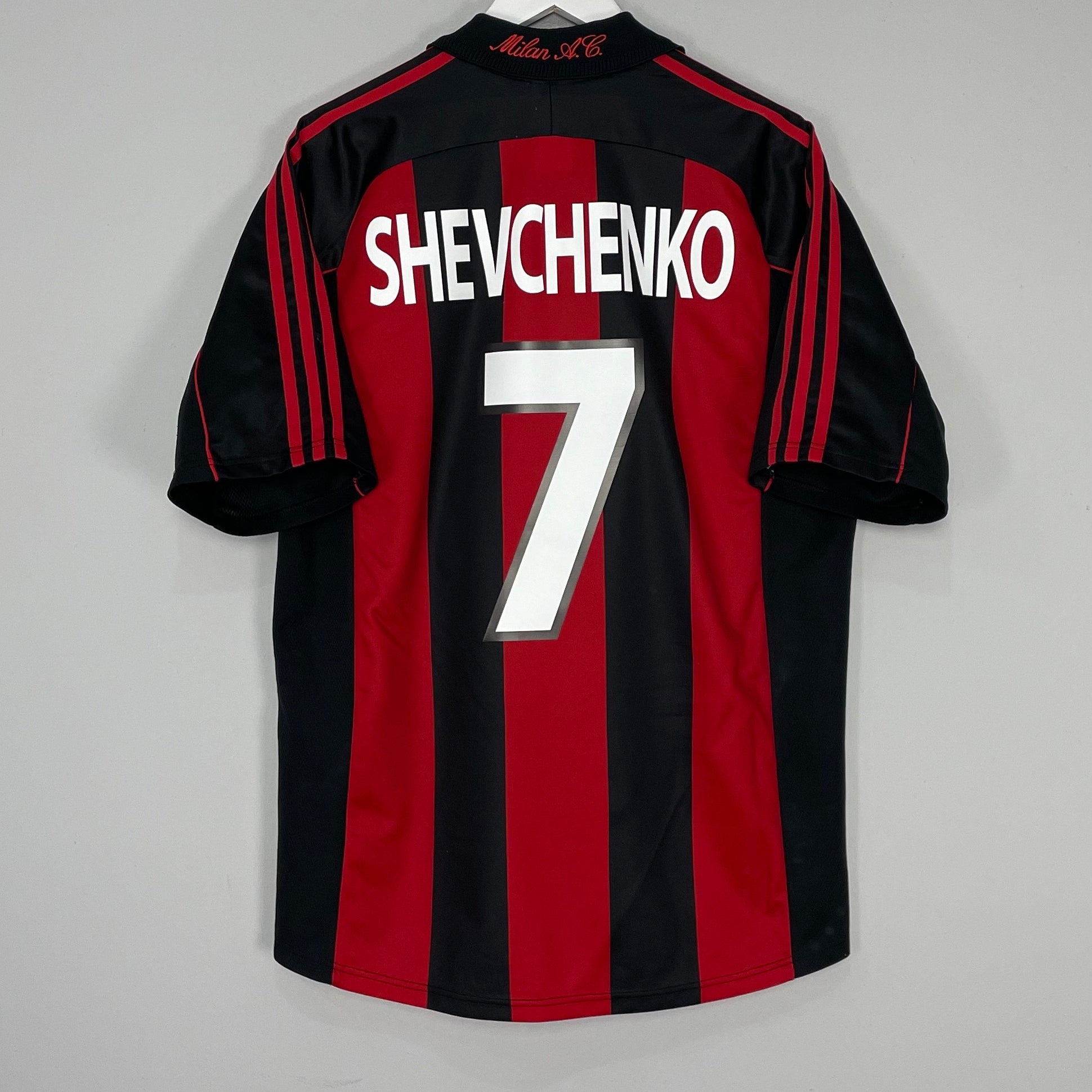 Shop 2000/02 AC MILAN SHEVCHENKO #7 HOME SHIRT (L) ADIDAS, classic football shirts, vintage football shirts & retro soccer jerseys at Cult Kits