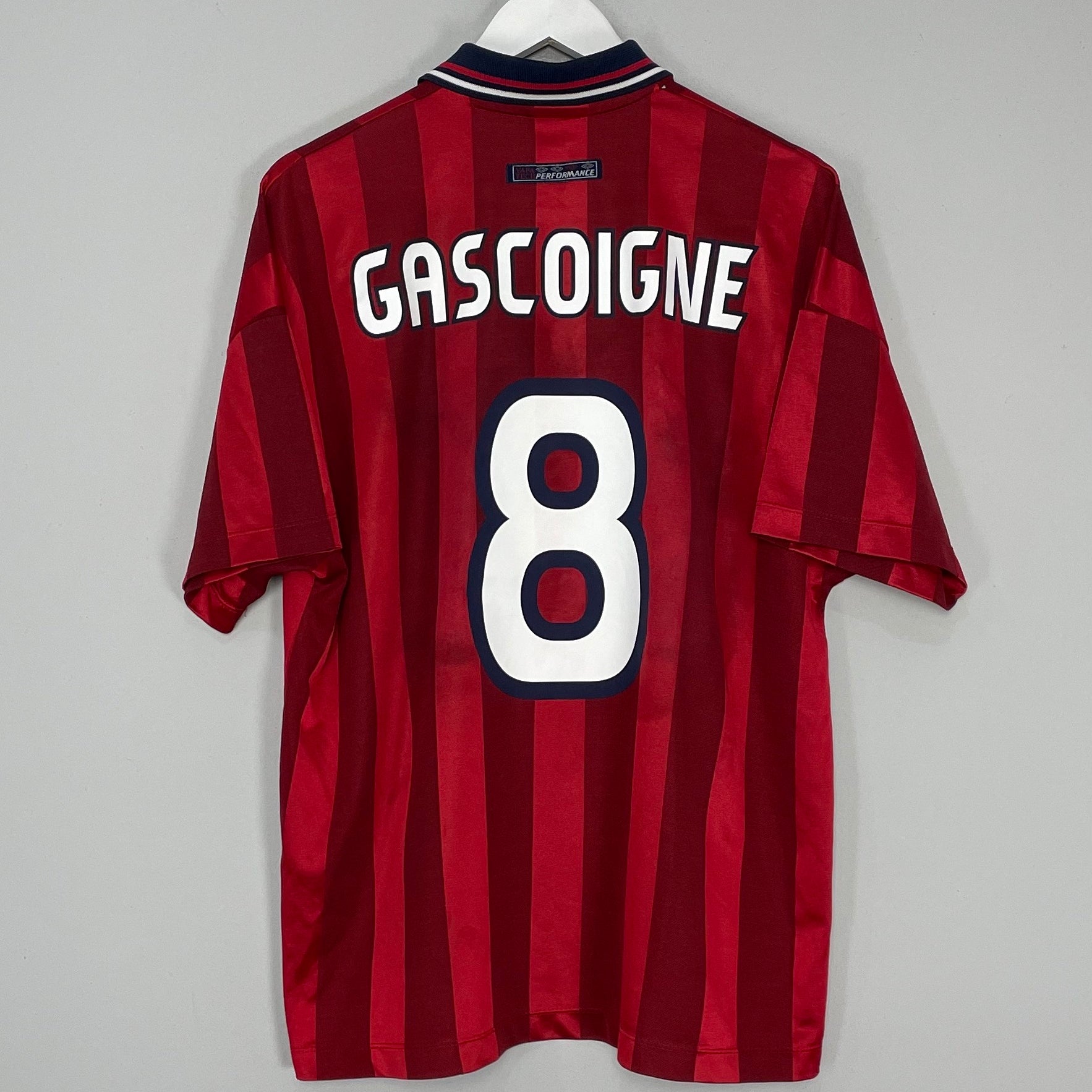 Shop 1998/99 ENGLAND GASCOIGNE #8 AWAY SHIRT (L) UMBRO, classic football shirts, vintage football shirts & retro soccer jerseys at Cult Kits