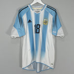 Shop 2004/06 ARGENTINA MESSI #18 HOME SHIRT (L) ADIDAS, classic football shirts, vintage football shirts & retro soccer jerseys at Cult Kits