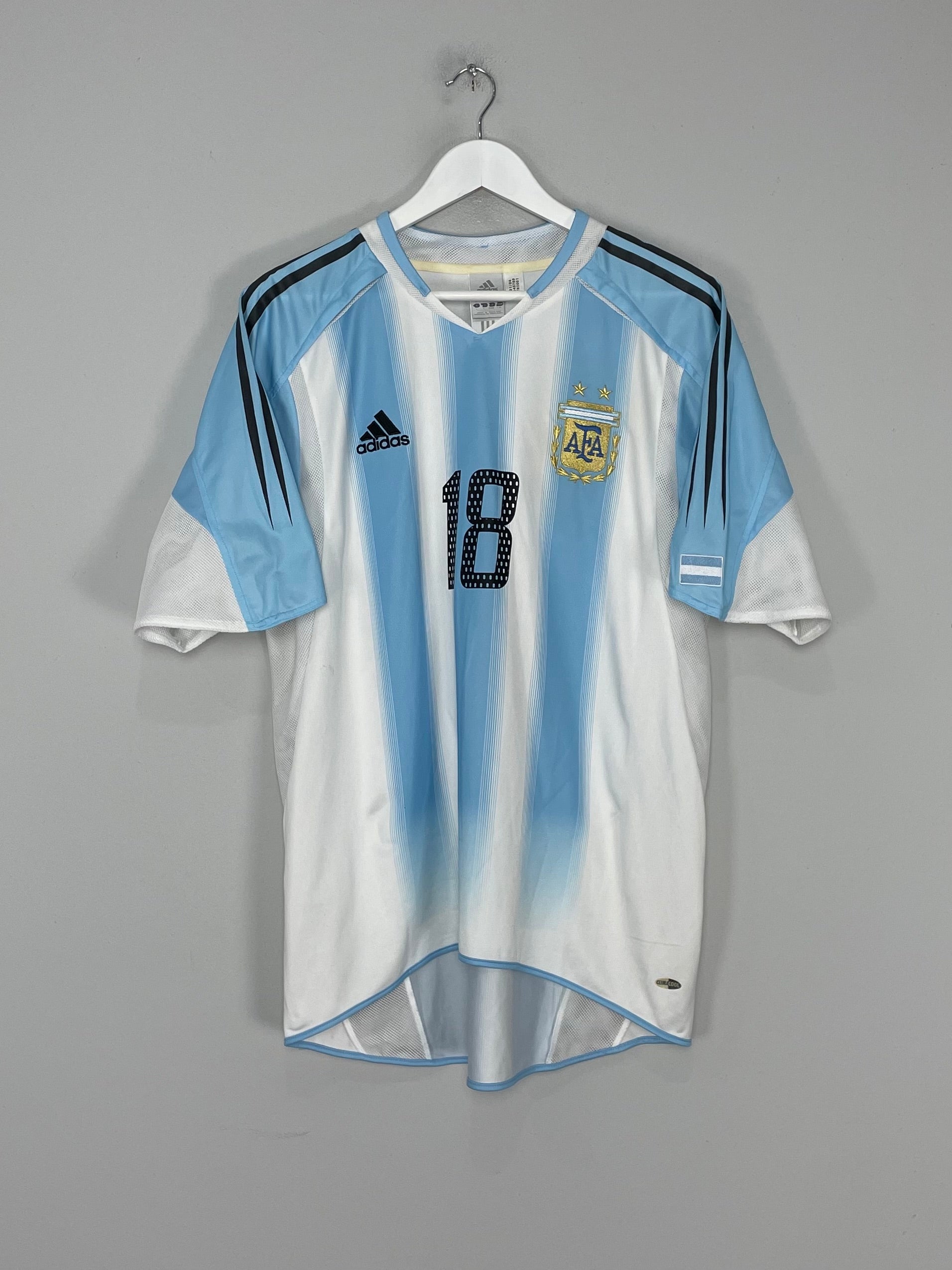 Shop 2004/06 ARGENTINA MESSI #18 HOME SHIRT (L) ADIDAS, classic football shirts, vintage football shirts & retro soccer jerseys at Cult Kits