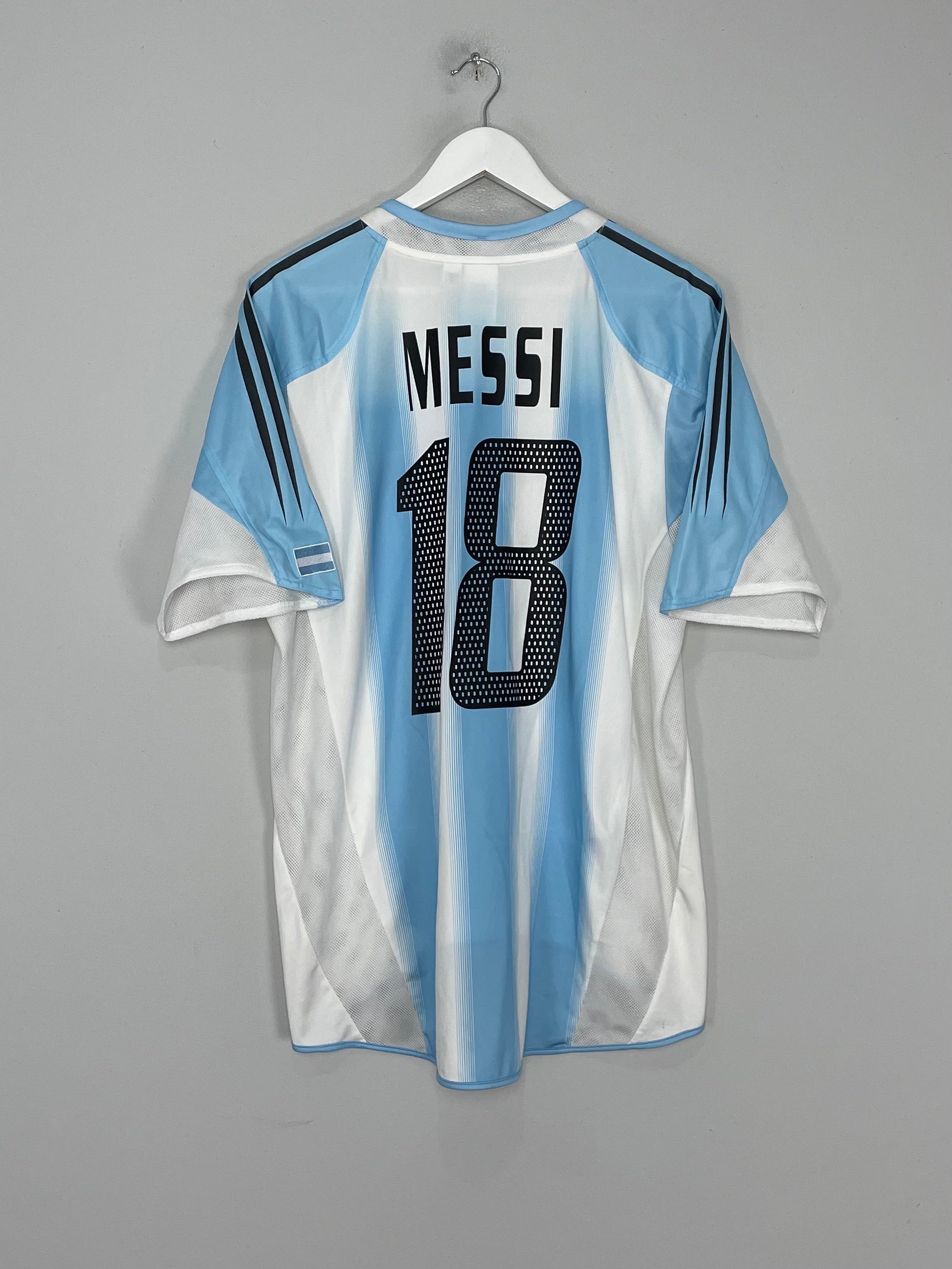 Shop 2004/06 ARGENTINA MESSI #18 HOME SHIRT (L) ADIDAS, classic football shirts, vintage football shirts & retro soccer jerseys at Cult Kits