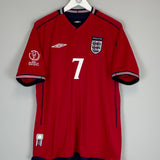 2002/04 ENGLAND BECKHAM #7 AWAY SHIRT (L) UMBRO