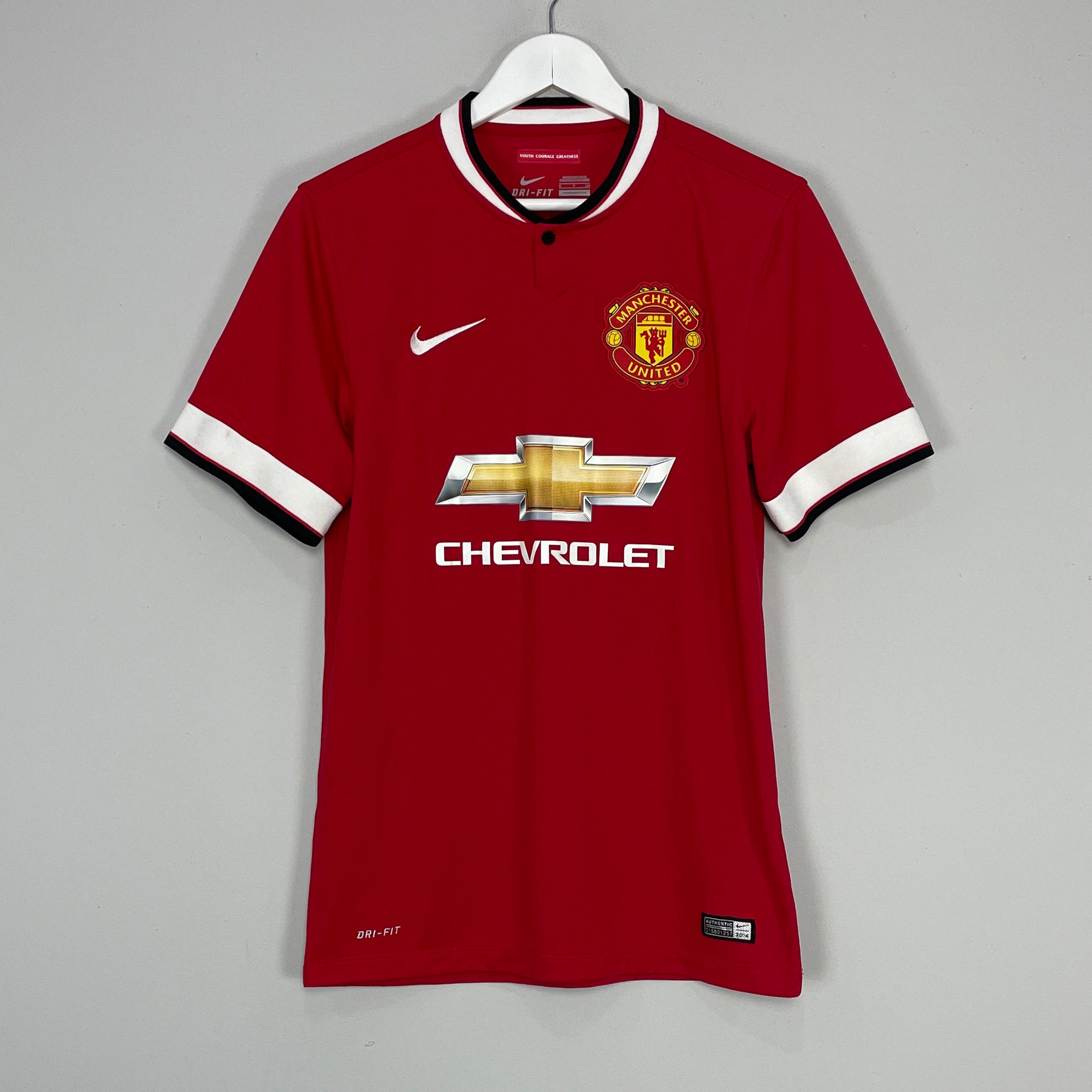 Shop 2014/15 MANCHESTER UNITED HOME SHIRT (S) NIKE, classic football shirts, vintage football shirts & retro soccer jerseys at Cult Kits
