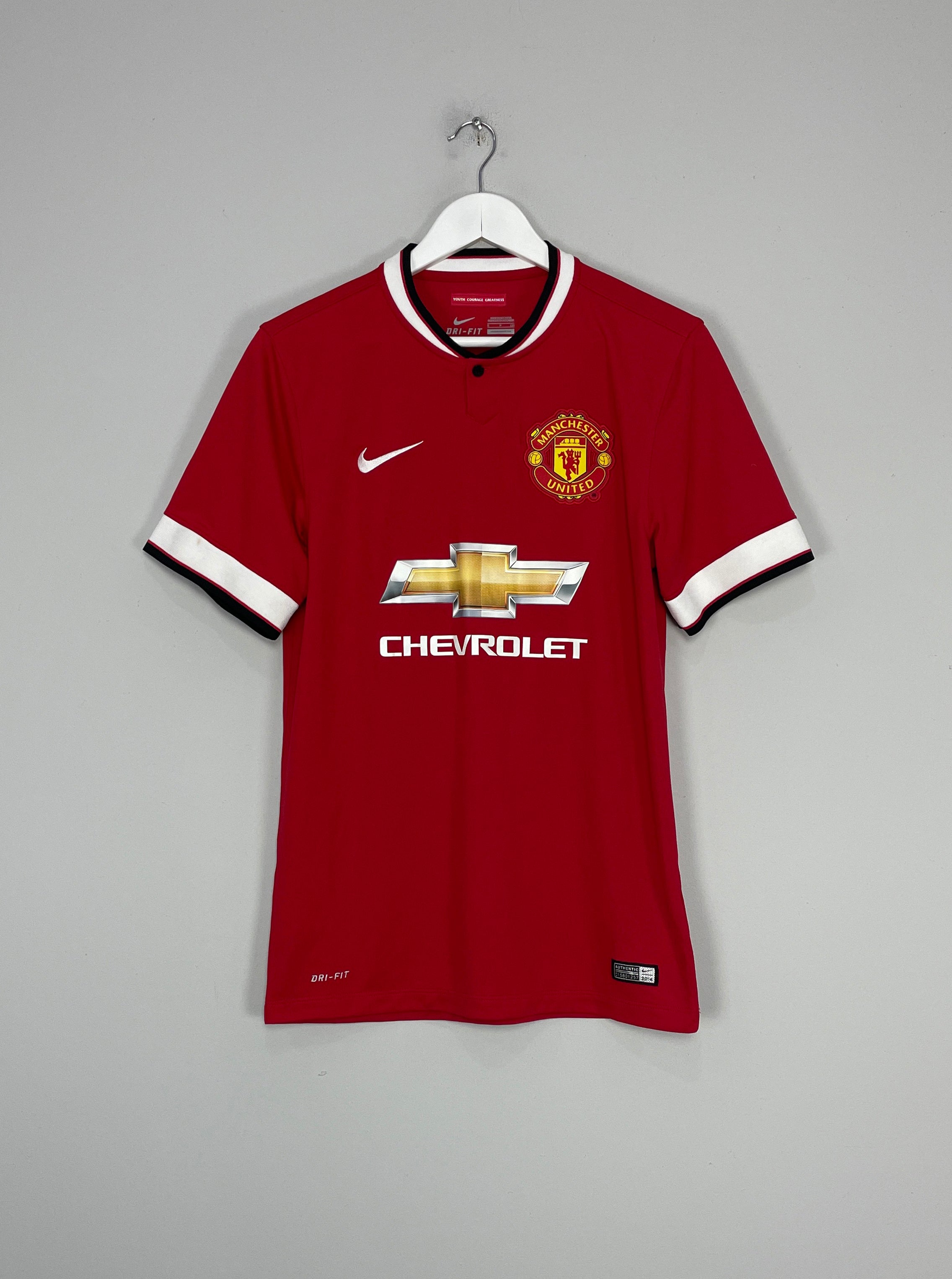 Shop 2014/15 MANCHESTER UNITED HOME SHIRT (S) NIKE, classic football shirts, vintage football shirts & retro soccer jerseys at Cult Kits