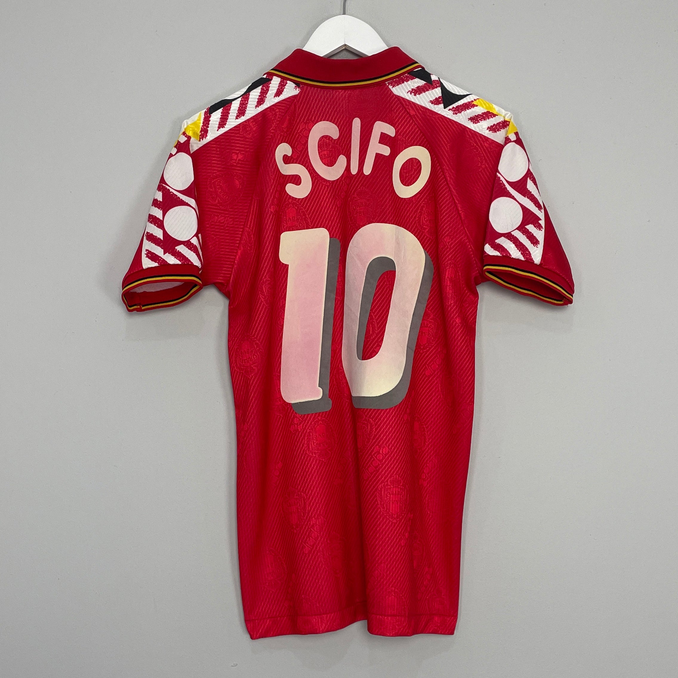 Shop 1994/95 BELGIUM SCIFO #10 HOME SHIRT (S) DIADORA, classic football shirts, vintage football shirts & retro soccer jerseys at Cult Kits