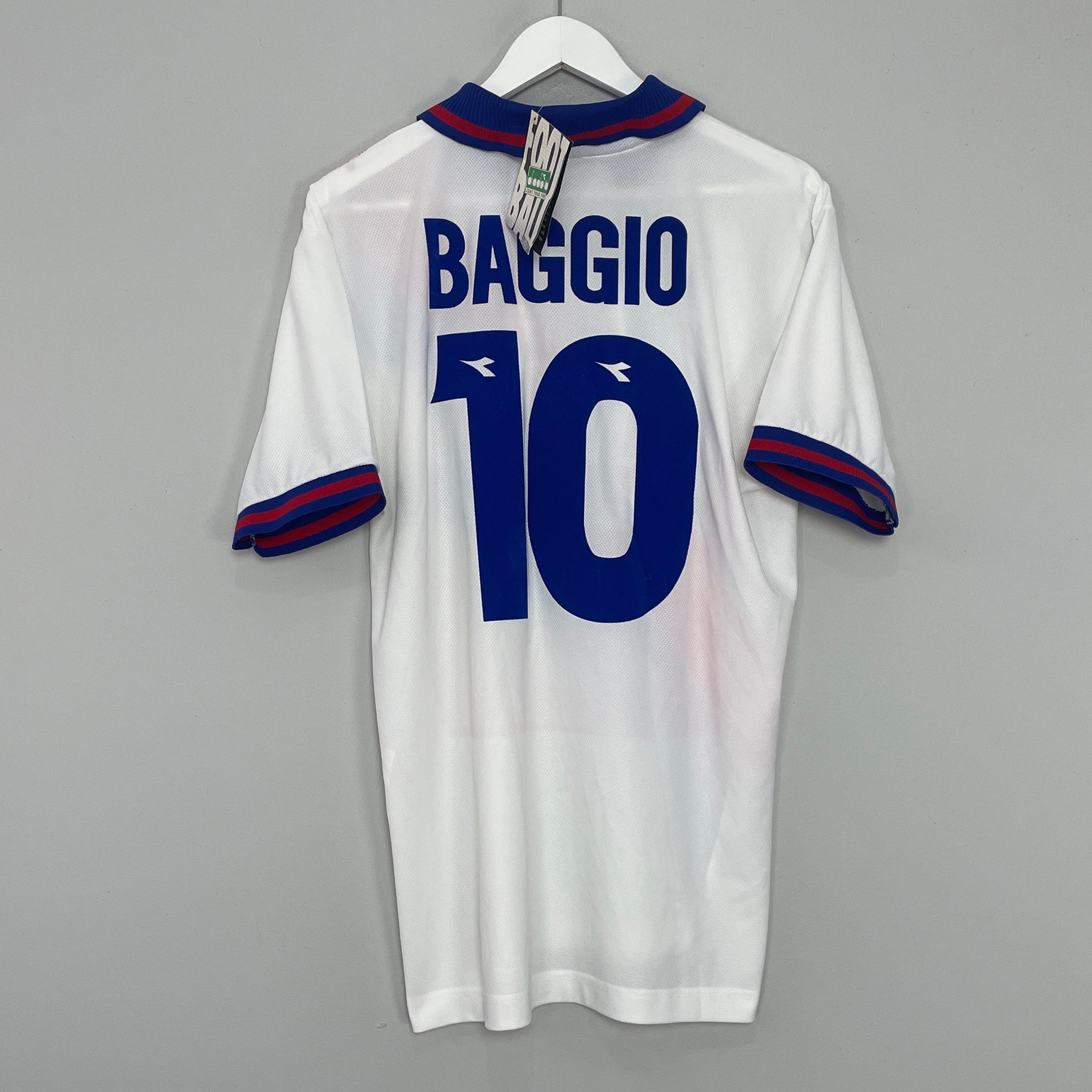 Shop 1997/98 BOLOGNA BAGGIO #10 *BNWT* AWAY SHIRT (L) DIADORA, classic football shirts, vintage football shirts & retro soccer jerseys at Cult Kits