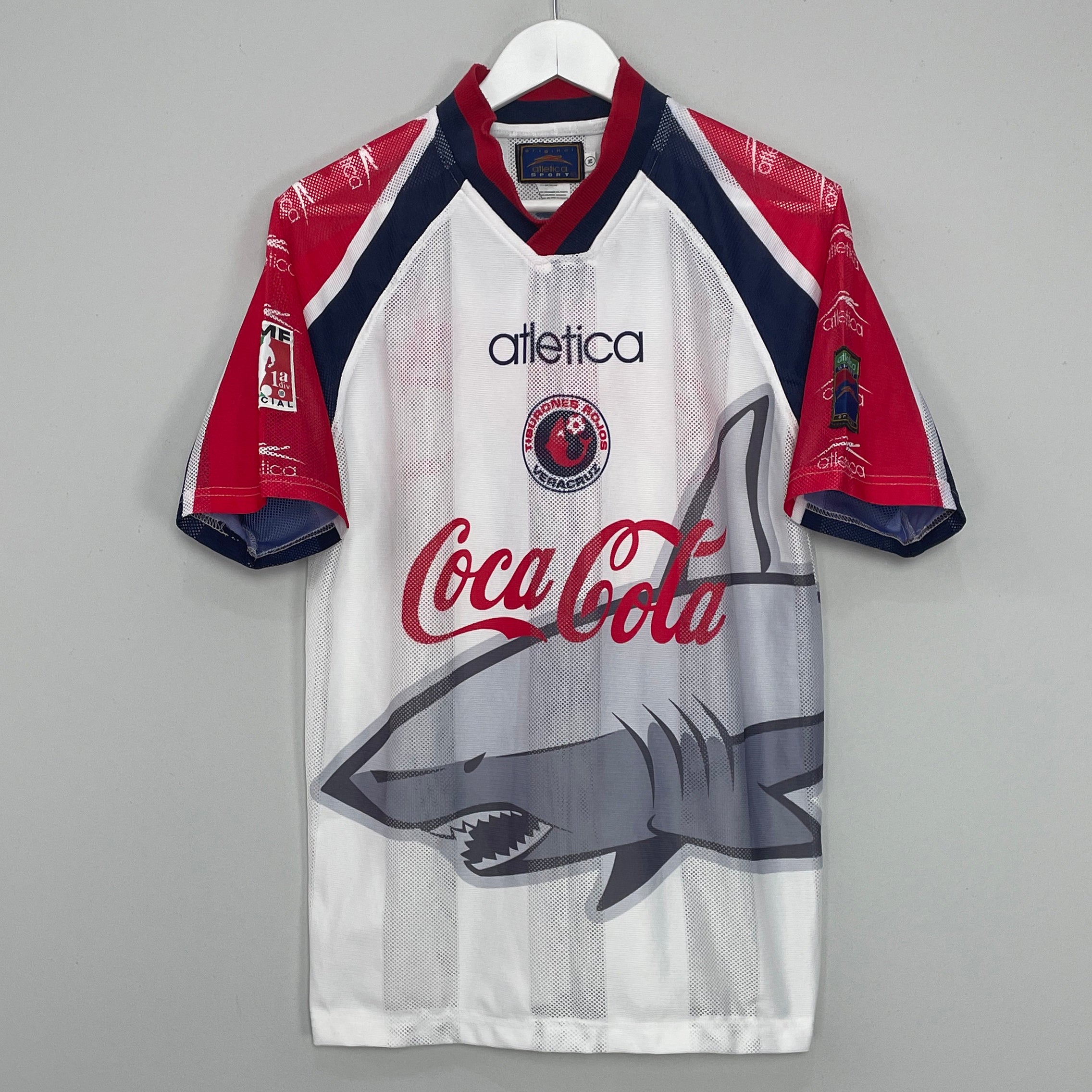 Shop 1998/99 TIBURONES ROJOS AWAY SHIRT (M) ATLETICA, classic football shirts, vintage football shirts & retro soccer jerseys at Cult Kits