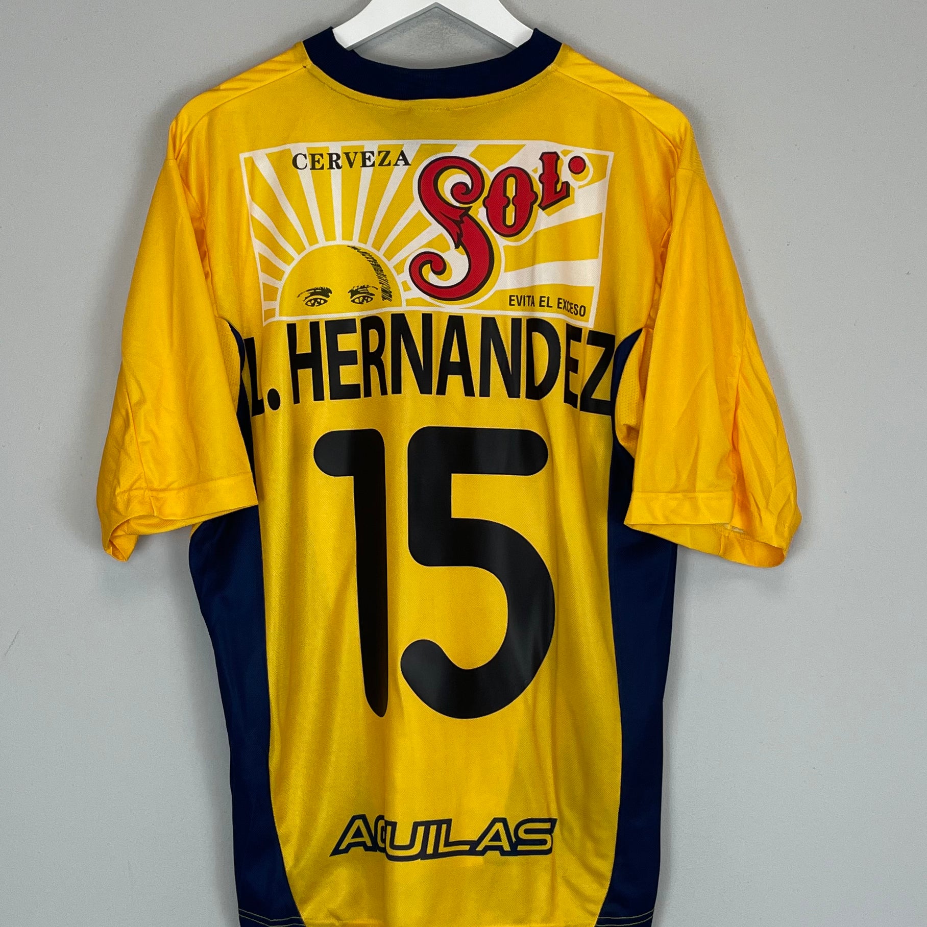 Shop 2000/01 CLUB AMERICA L.HERNANDEZ #15 HOME SHIRT (M) NIKE, classic football shirts, vintage football shirts & retro soccer jerseys at Cult Kits