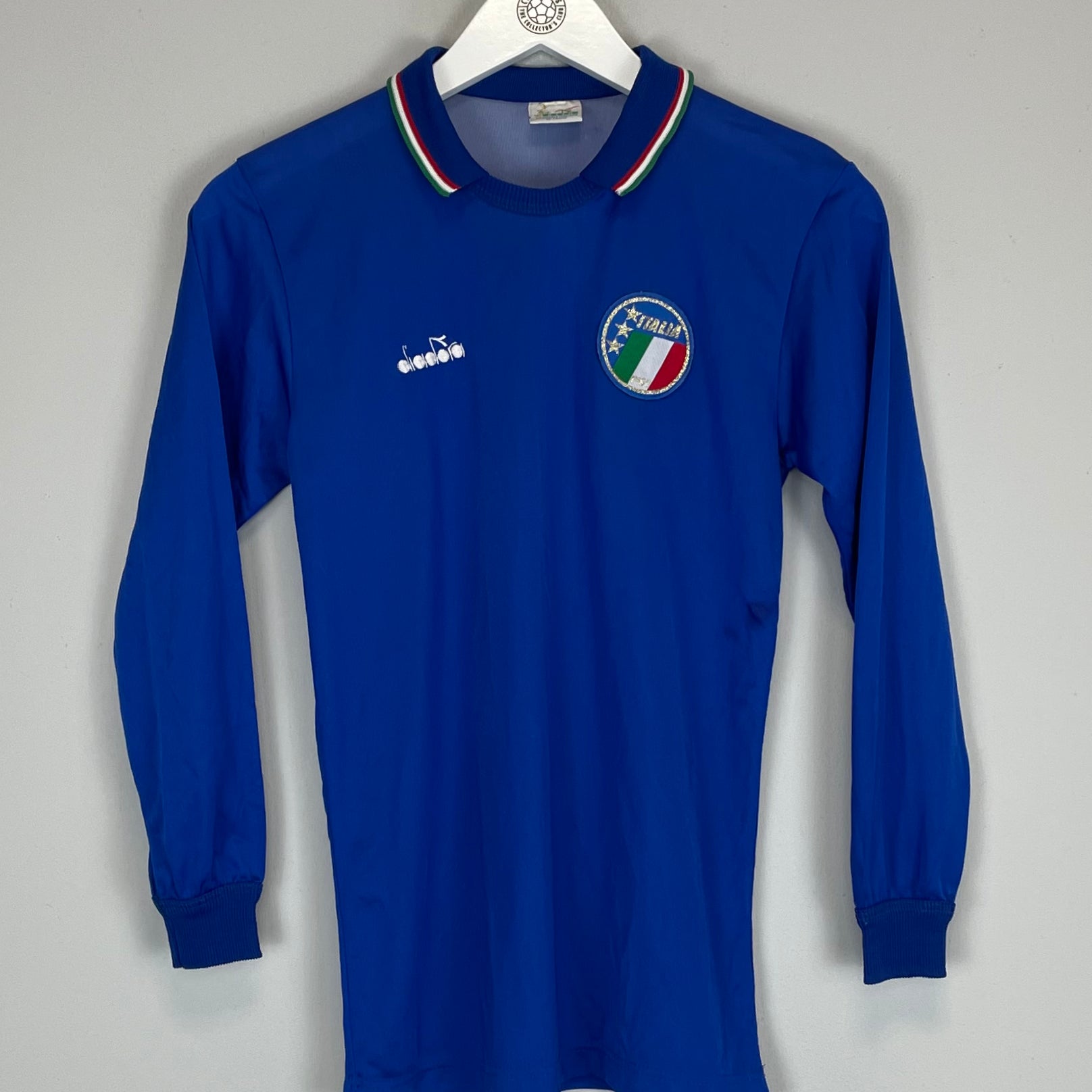 Shop 1986/91 ITALY L/S HOME SHIRT (XL.KIDS) DIADORA, classic football shirts, vintage football shirts & retro soccer jerseys at Cult Kits