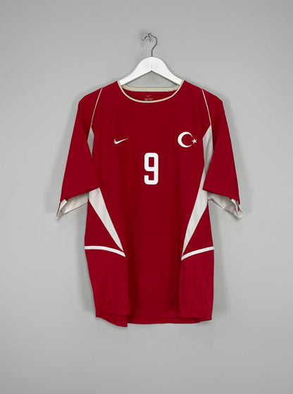 2002/04 TURKEY HAKAN SUKUR #9 HOME SHIRT (L) NIKE