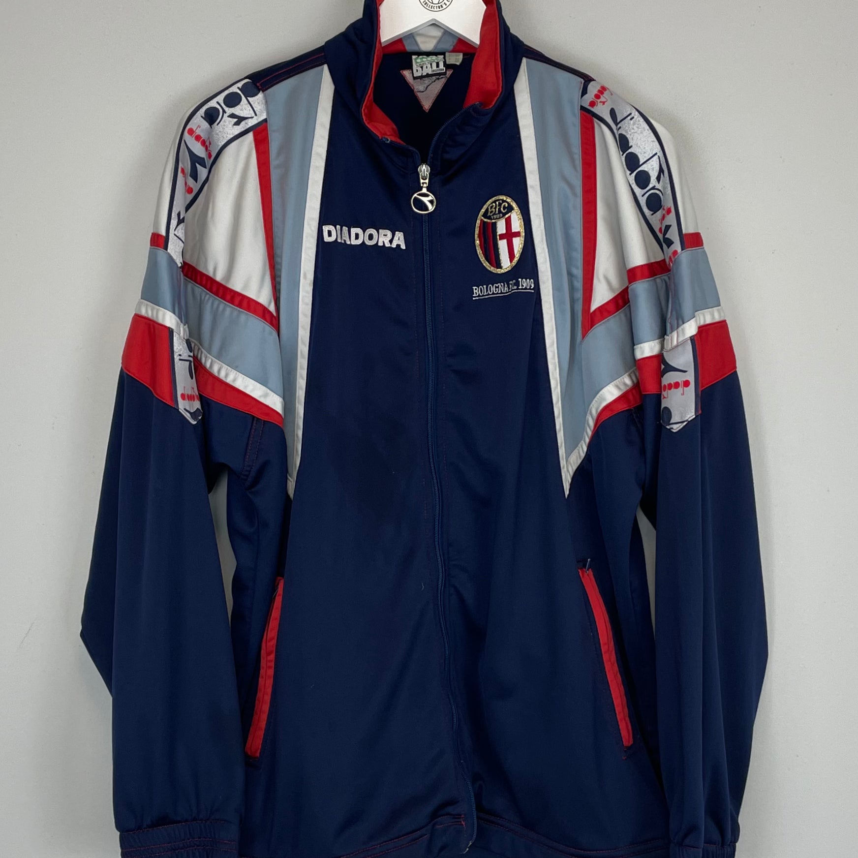 Shop 1996/97 BOLOGNA TRACK JACKET (M) DIADORA, classic football shirts, vintage football shirts & retro soccer jerseys at Cult Kits