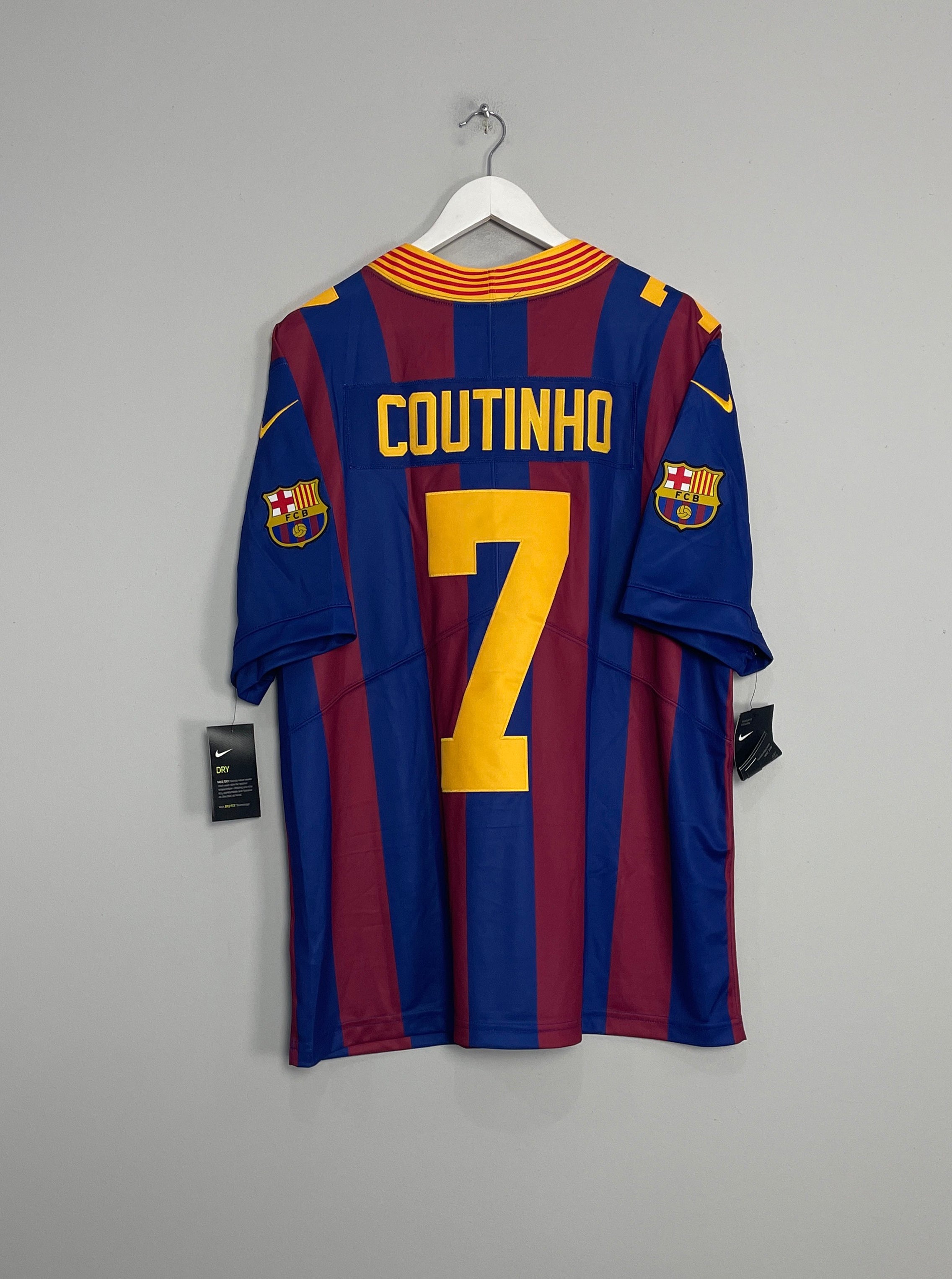 Shop 2018/19 BARCELONA COUTINHO #7 *BNWT* NFL STYLE SHIRT (XL) NIKE, classic football shirts, vintage football shirts & retro soccer jerseys at Cult Kits
