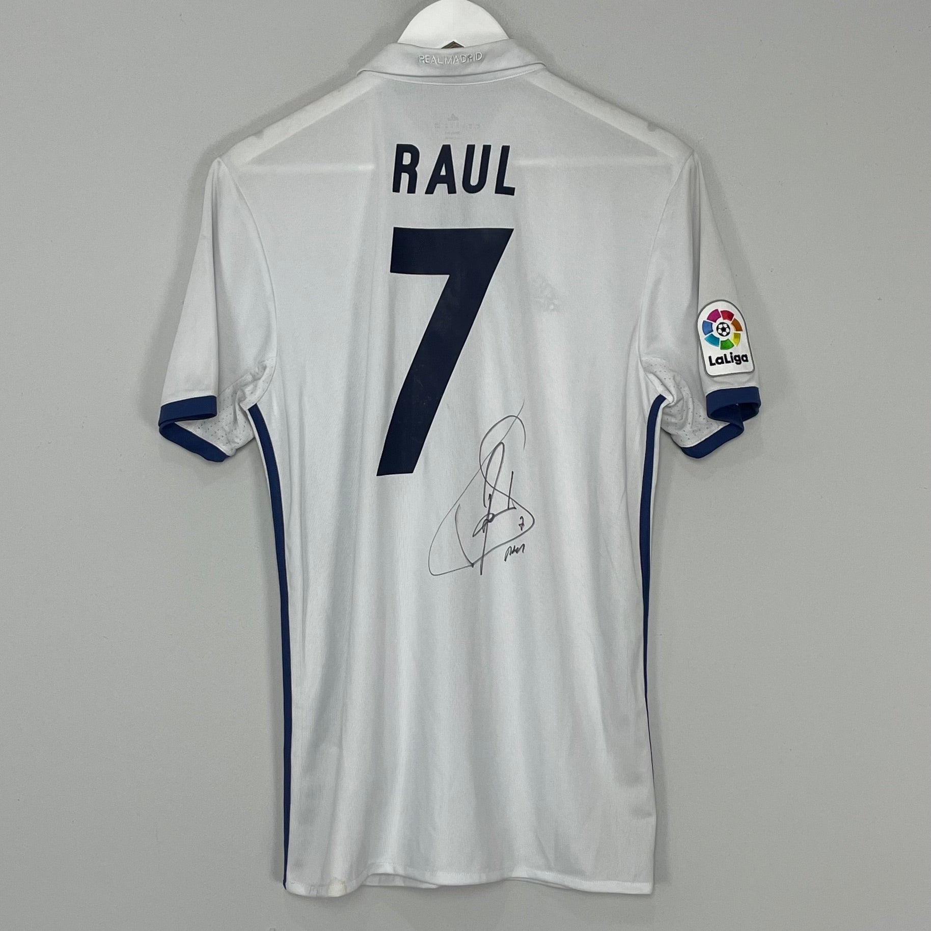 Shop 2016/17 REAL MADRID RAUL #7 *SIGNED* HOME SHIRT (M) ADIDAS, classic football shirts, vintage football shirts & retro soccer jerseys at Cult Kits