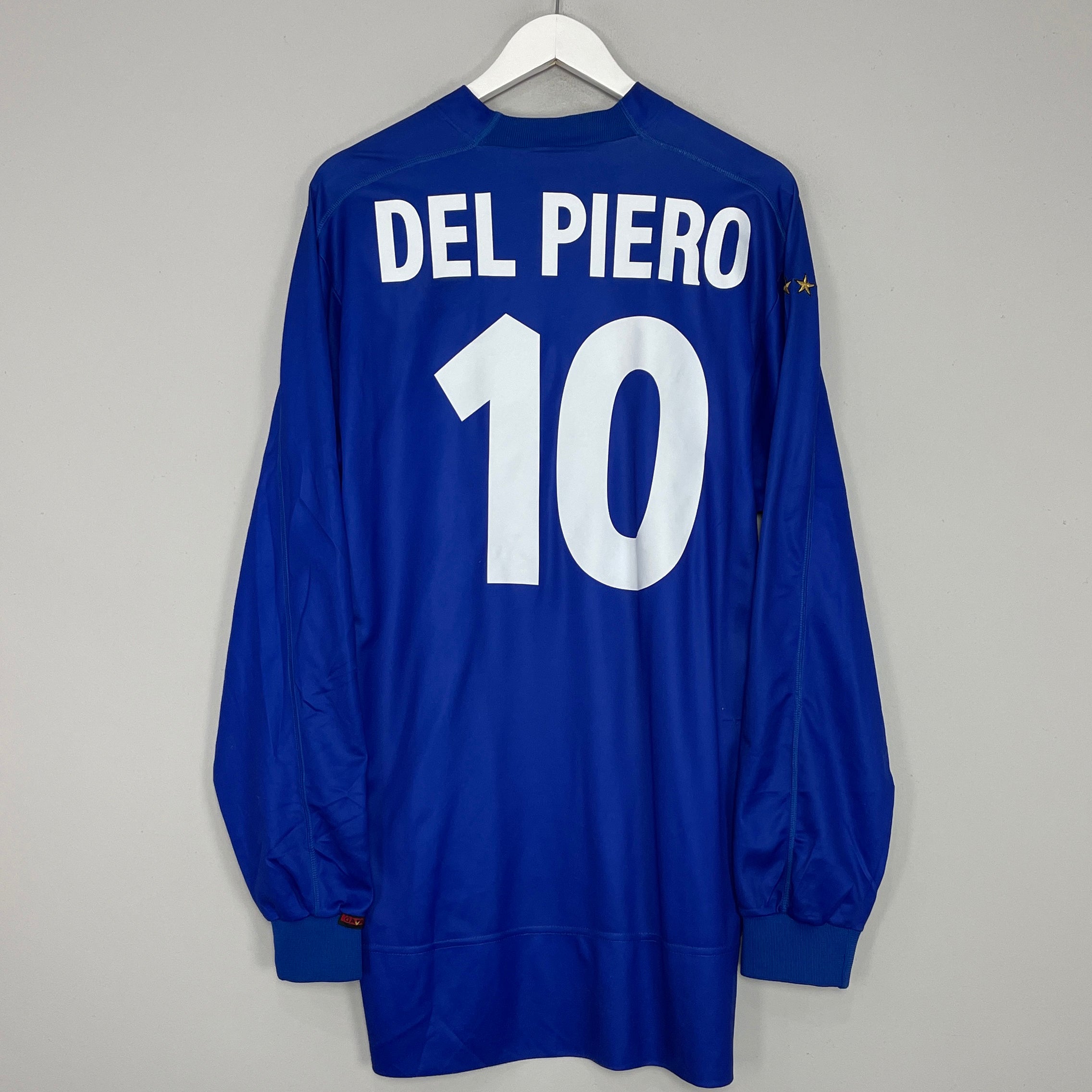 Shop 1999/00 ITALY DEL PIERO #10 L/S HOME SHIRT (XL) KAPPA, classic football shirts, vintage football shirts & retro soccer jerseys at Cult Kits