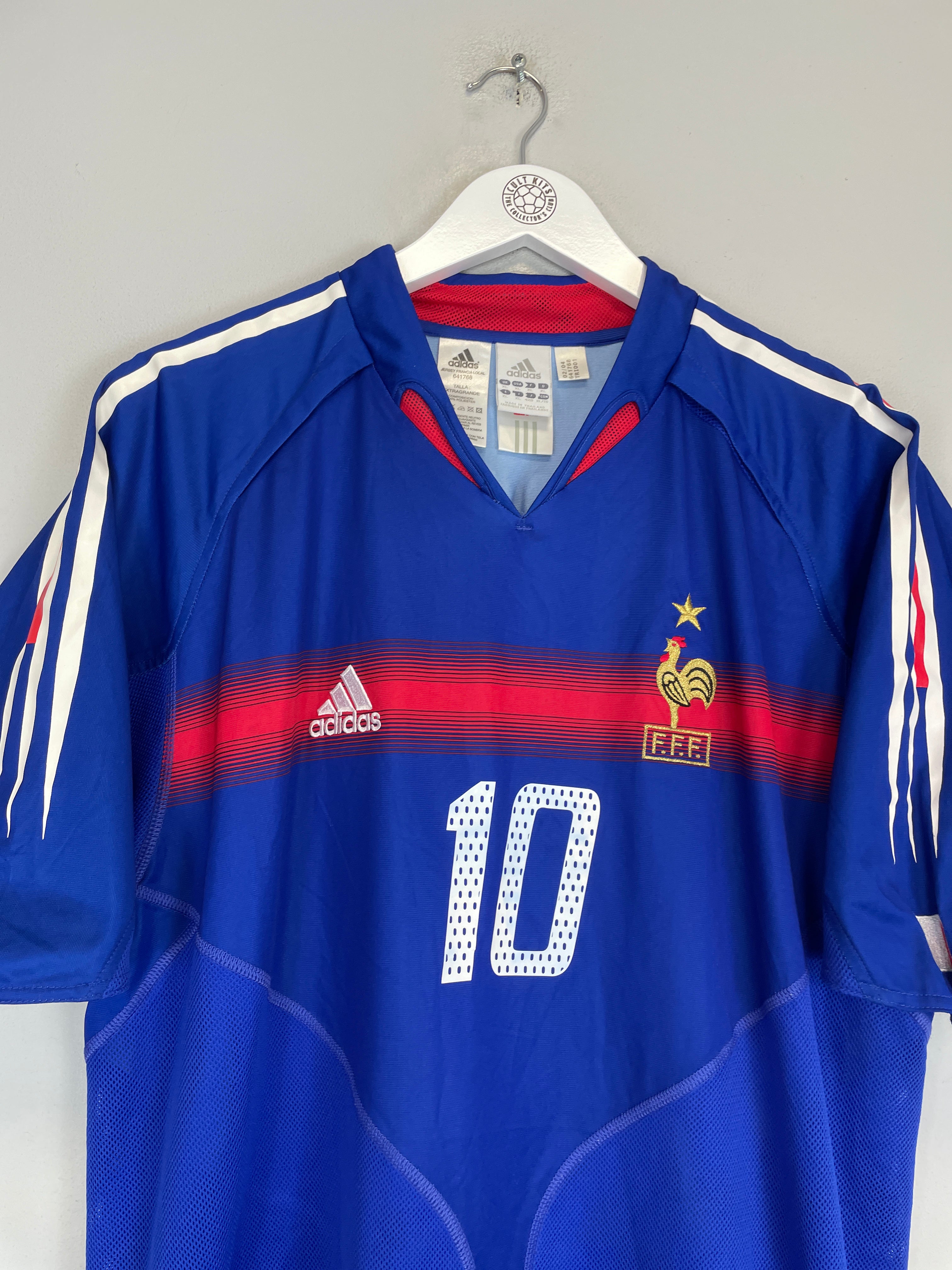 Shop 2004/06 FRANCE ZIDANE #10 HOME SHIRT (XL) ADIDAS, classic football shirts, vintage football shirts & retro soccer jerseys at Cult Kits