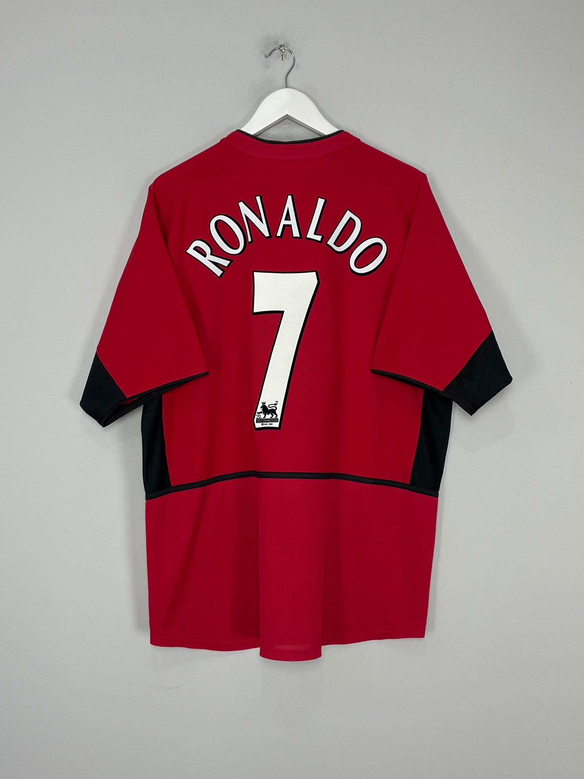 Shop 2002/04 MANCHESTER UNITED RONALDO #7 HOME SHIRT (XL) NIKE, classic football shirts, vintage football shirts & retro soccer jerseys at Cult Kits