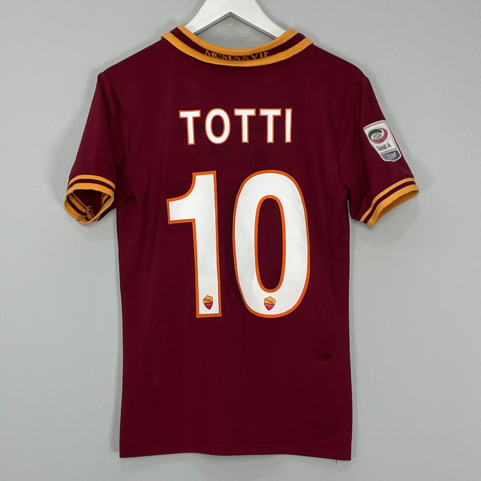 Shop 2013/14 ROMA TOTTI #10 HOME SHIRT (M) OM, classic football shirts, vintage football shirts & retro soccer jerseys at Cult Kits