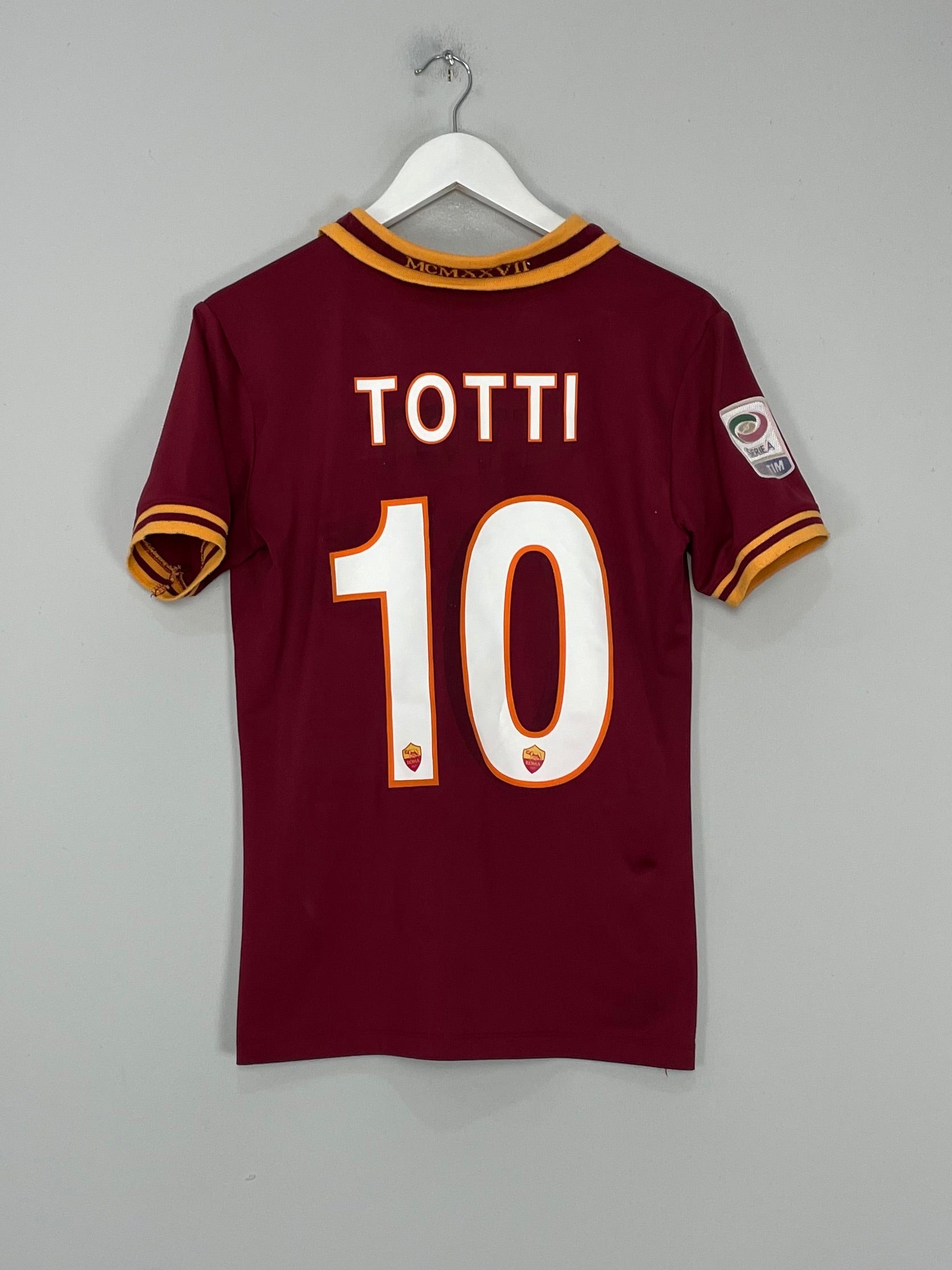 Shop 2013/14 ROMA TOTTI #10 HOME SHIRT (M) OM, classic football shirts, vintage football shirts & retro soccer jerseys at Cult Kits