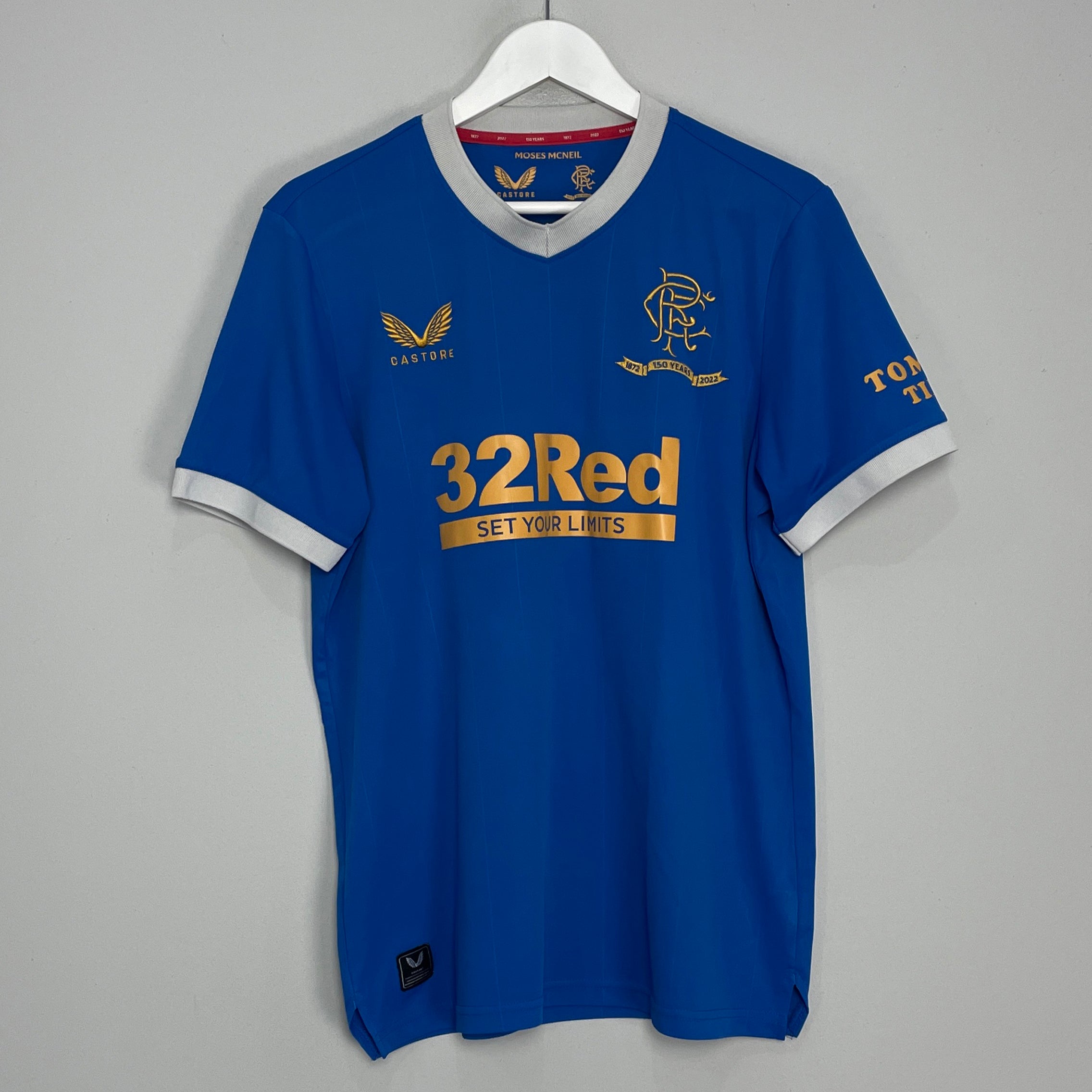 Shop 2021/22 RANGERS HOME SHIRT (L) CASTORE, classic football shirts, vintage football shirts & retro soccer jerseys at Cult Kits