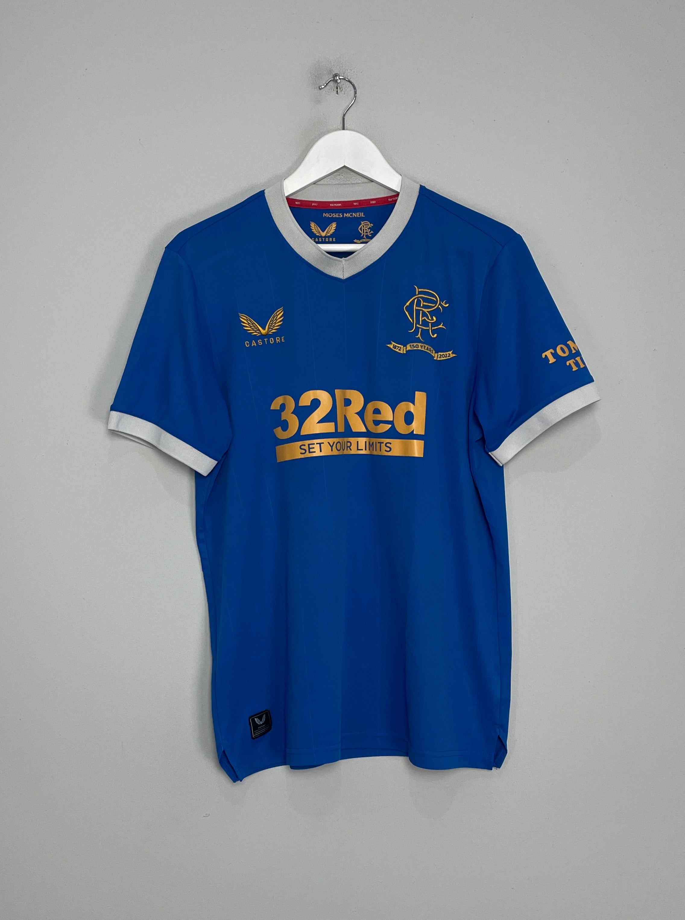 Shop 2021/22 RANGERS HOME SHIRT (L) CASTORE, classic football shirts, vintage football shirts & retro soccer jerseys at Cult Kits