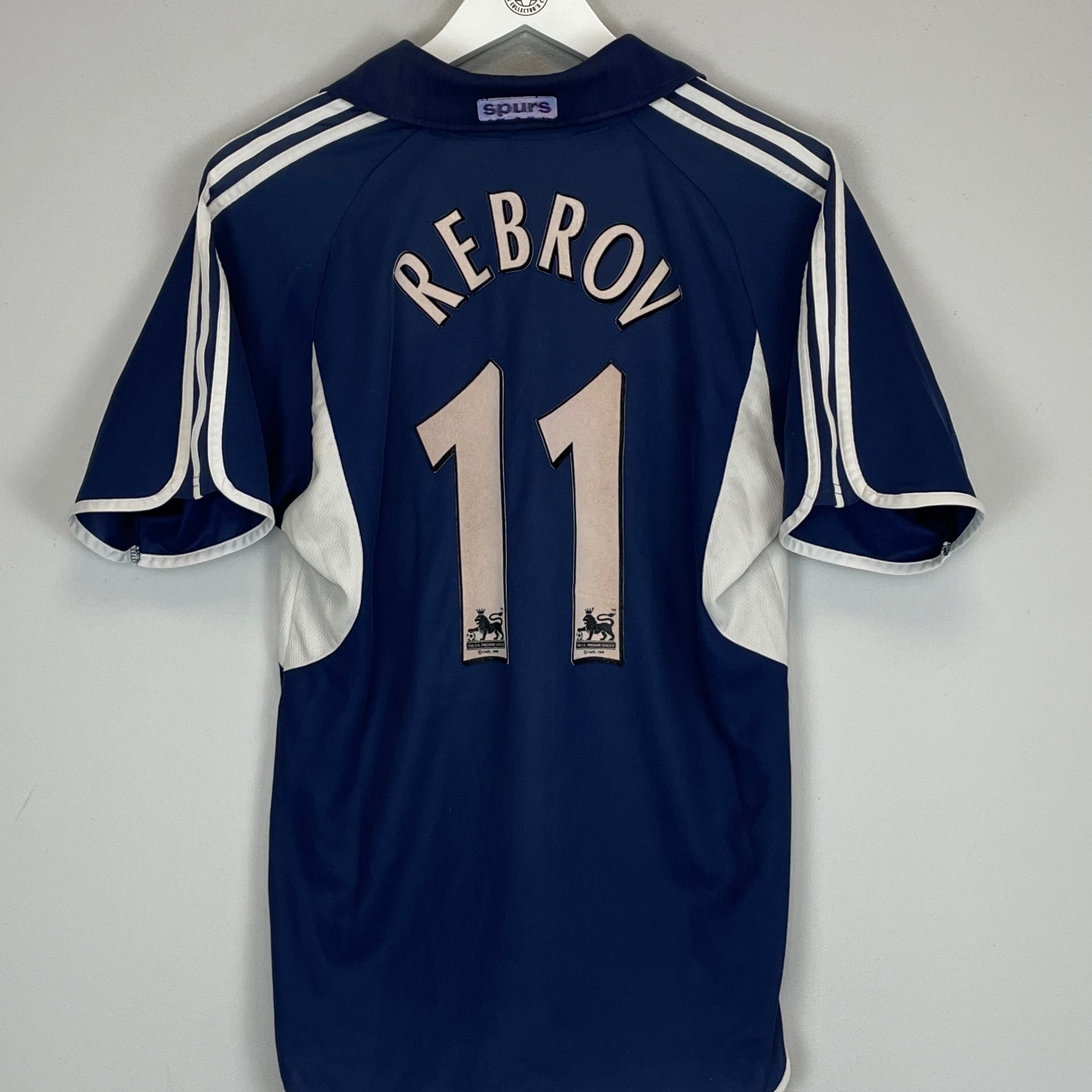Shop 2000/01 TOTTENHAM REBROV #11 AWAY SHIRT (S) ADIDAS, classic football shirts, vintage football shirts & retro soccer jerseys at Cult Kits