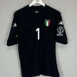 Shop 2002/03 ITALY BUFFON #1 GK SHIRT (M) KAPPA, classic football shirts, vintage football shirts & retro soccer jerseys at Cult Kits