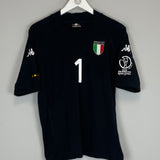Shop 2002/03 ITALY BUFFON #1 GK SHIRT (M) KAPPA, classic football shirts, vintage football shirts & retro soccer jerseys at Cult Kits