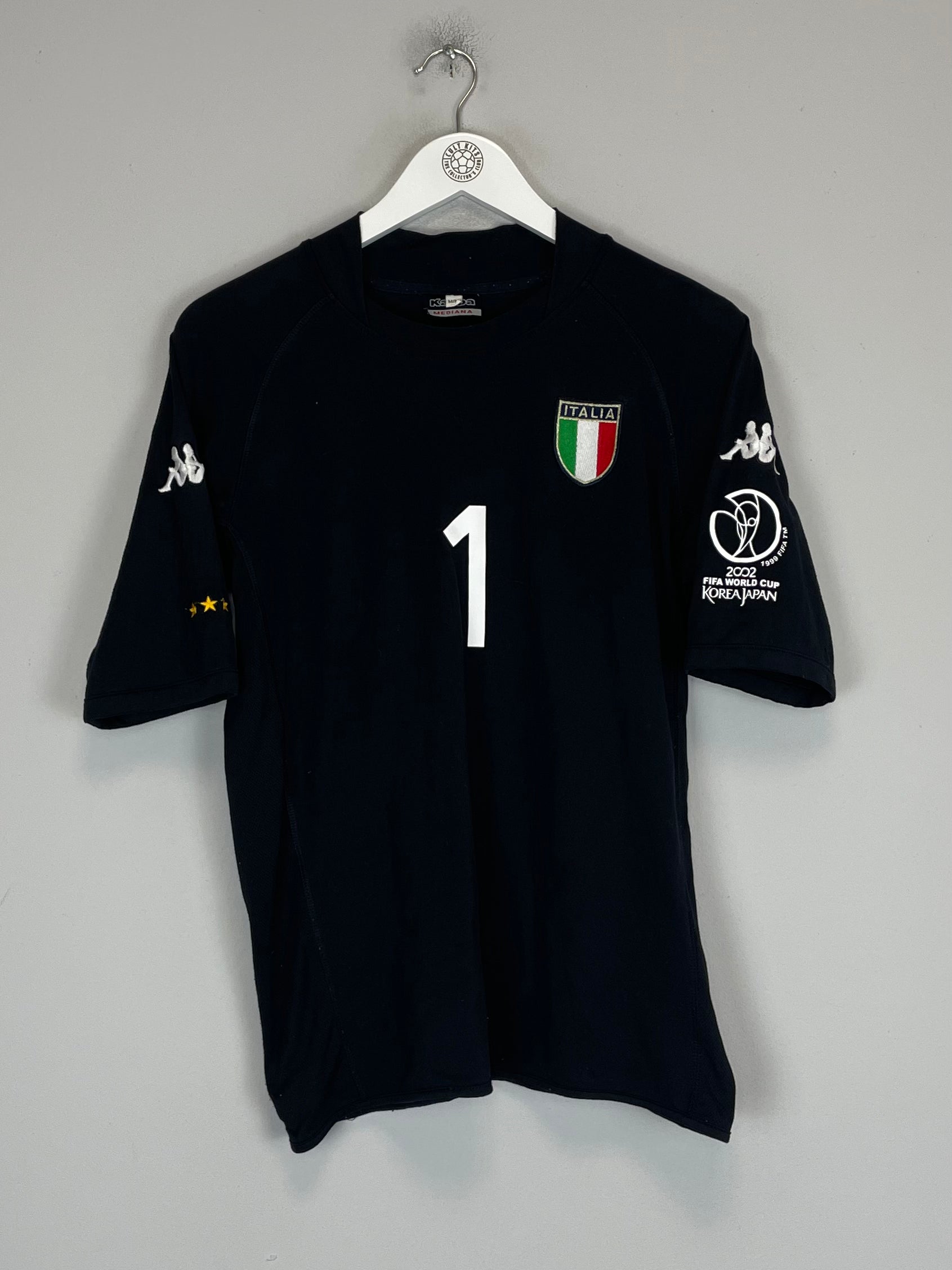 Shop 2002/03 ITALY BUFFON #1 GK SHIRT (M) KAPPA, classic football shirts, vintage football shirts & retro soccer jerseys at Cult Kits