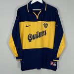 Shop 1998/00 BOCA JUNIORS #8 L/S HOME SHIRT (L) NIKE, classic football shirts, vintage football shirts & retro soccer jerseys at Cult Kits
