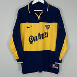 Shop 1998/00 BOCA JUNIORS #8 L/S HOME SHIRT (L) NIKE, classic football shirts, vintage football shirts & retro soccer jerseys at Cult Kits