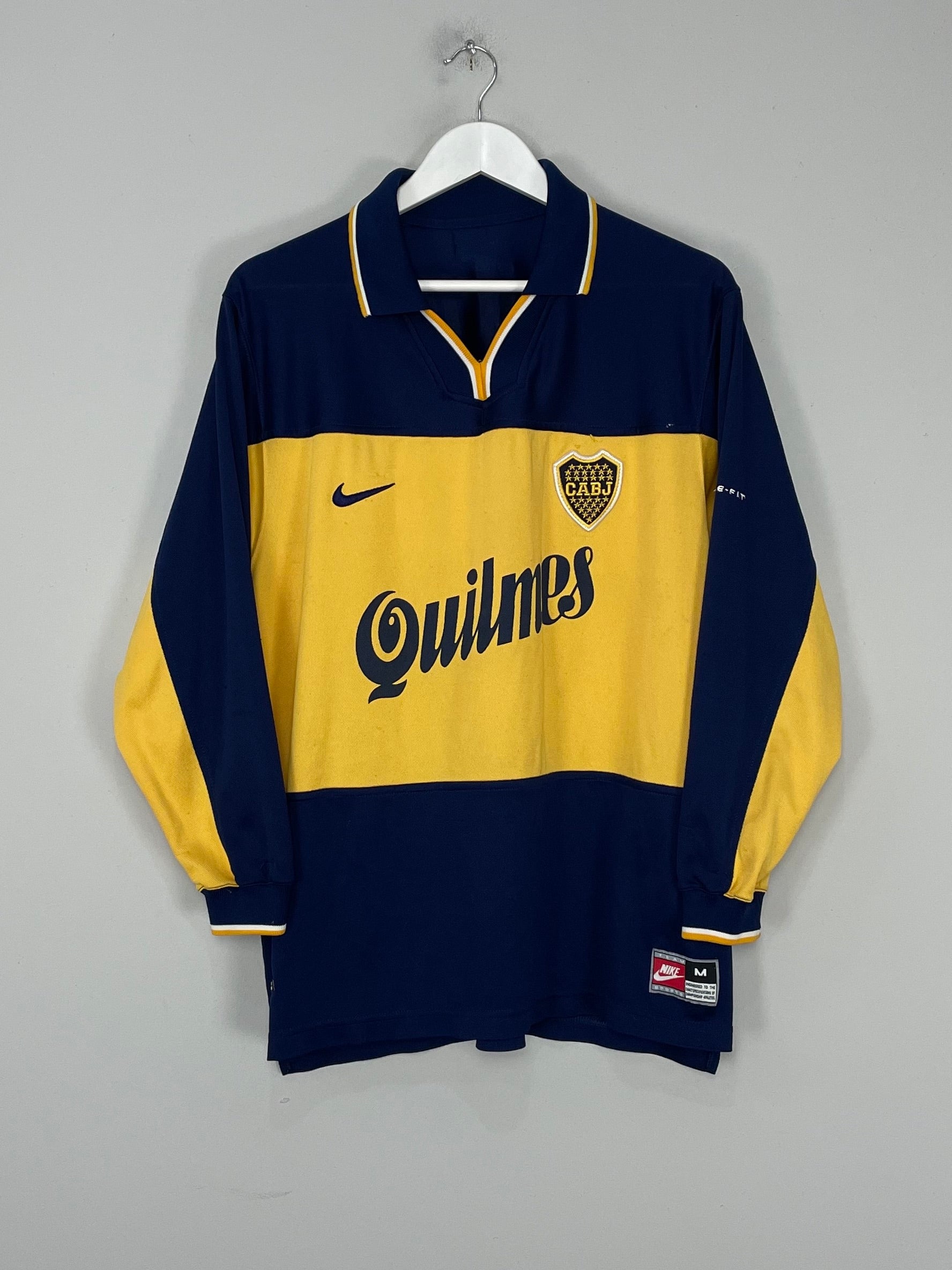 Shop 1998/00 BOCA JUNIORS #8 L/S HOME SHIRT (L) NIKE, classic football shirts, vintage football shirts & retro soccer jerseys at Cult Kits