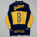 Shop 1998/00 BOCA JUNIORS #8 L/S HOME SHIRT (L) NIKE, classic football shirts, vintage football shirts & retro soccer jerseys at Cult Kits