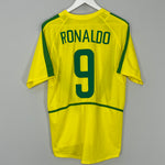 2002/04 BRAZIL RONALDO #9 HOME SHIRT (M) NIKE