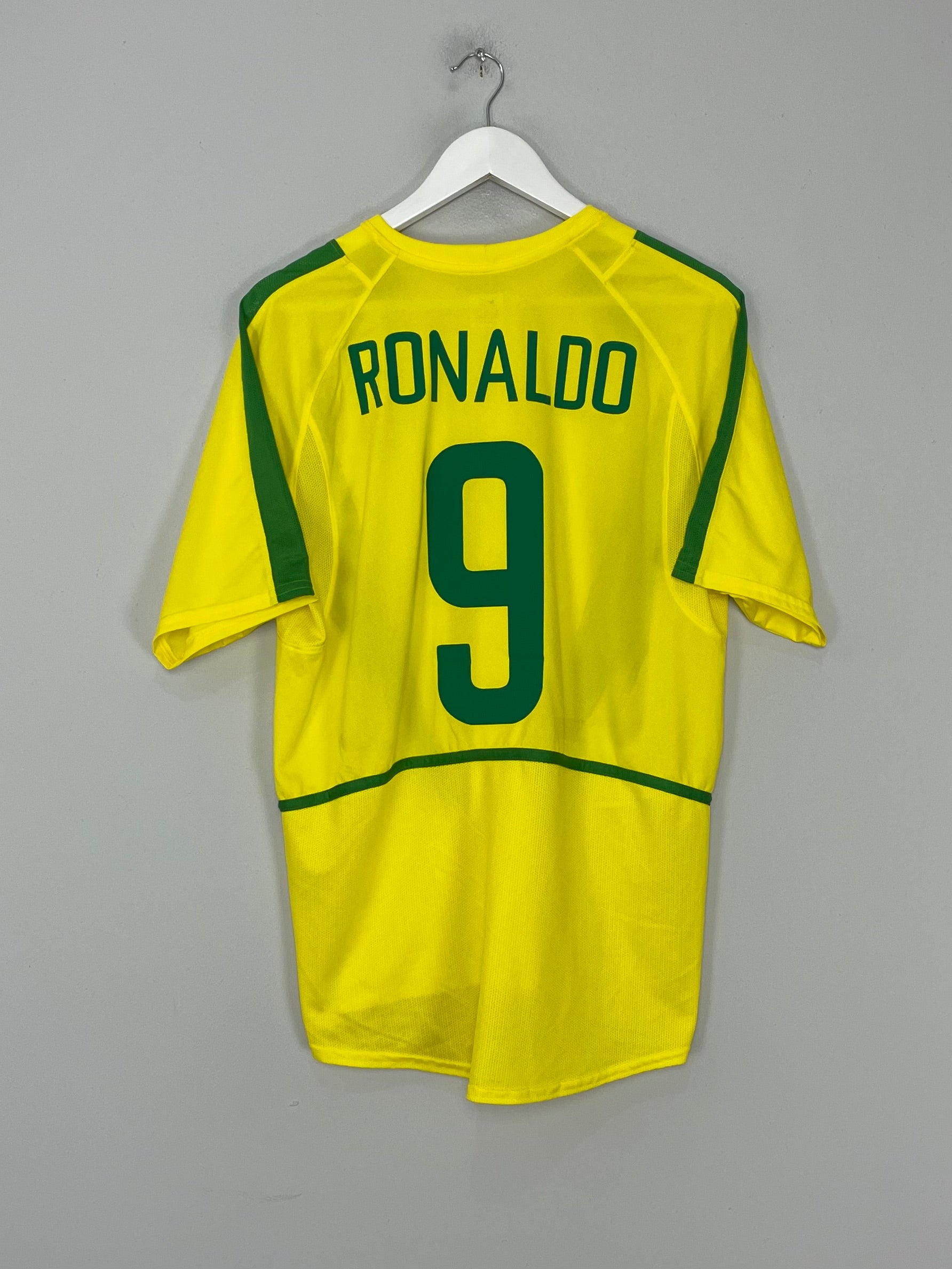 2002/04 BRAZIL RONALDO #9 HOME SHIRT (M) NIKE