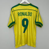 1998/00 BRAZIL RONALDO #9 HOME SHIRT (M) NIKE