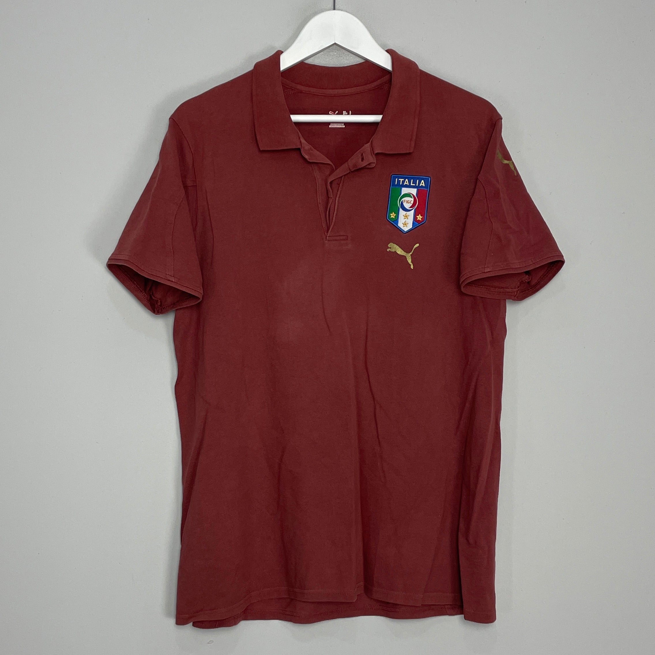 Shop 2013/15 ITALY POLO SHIRT (L) PUMA, classic football shirts, vintage football shirts & retro soccer jerseys at Cult Kits