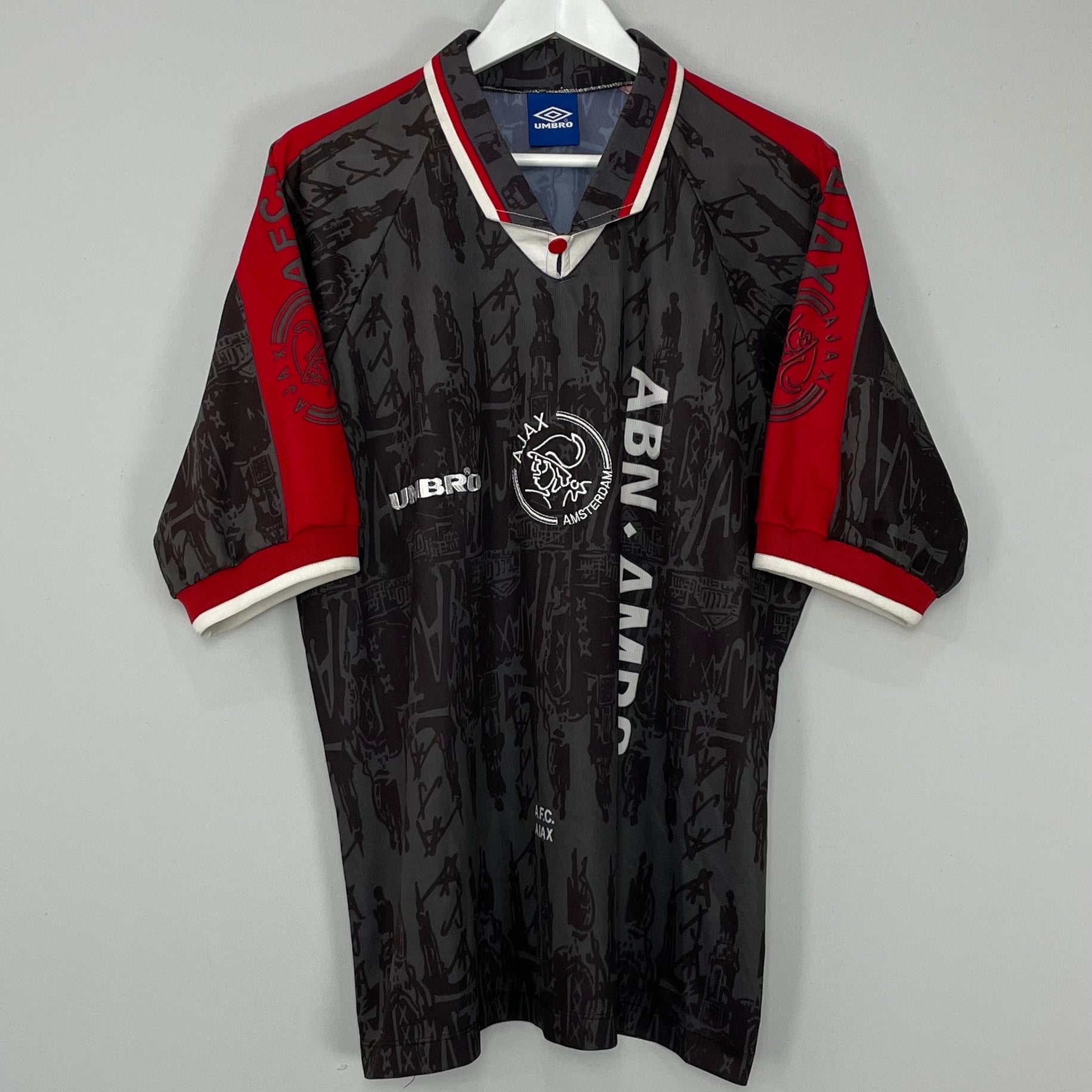Shop 1996/97 AJAX AWAY SHIRT (XL) UMBRO, classic football shirts, vintage football shirts & retro soccer jerseys at Cult Kits
