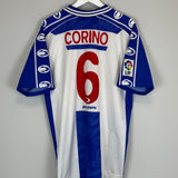 1999/00 ESPANYOL CORINO #6 *MATCH ISSUE* HOME SHIRT (L) JOHN SMITH