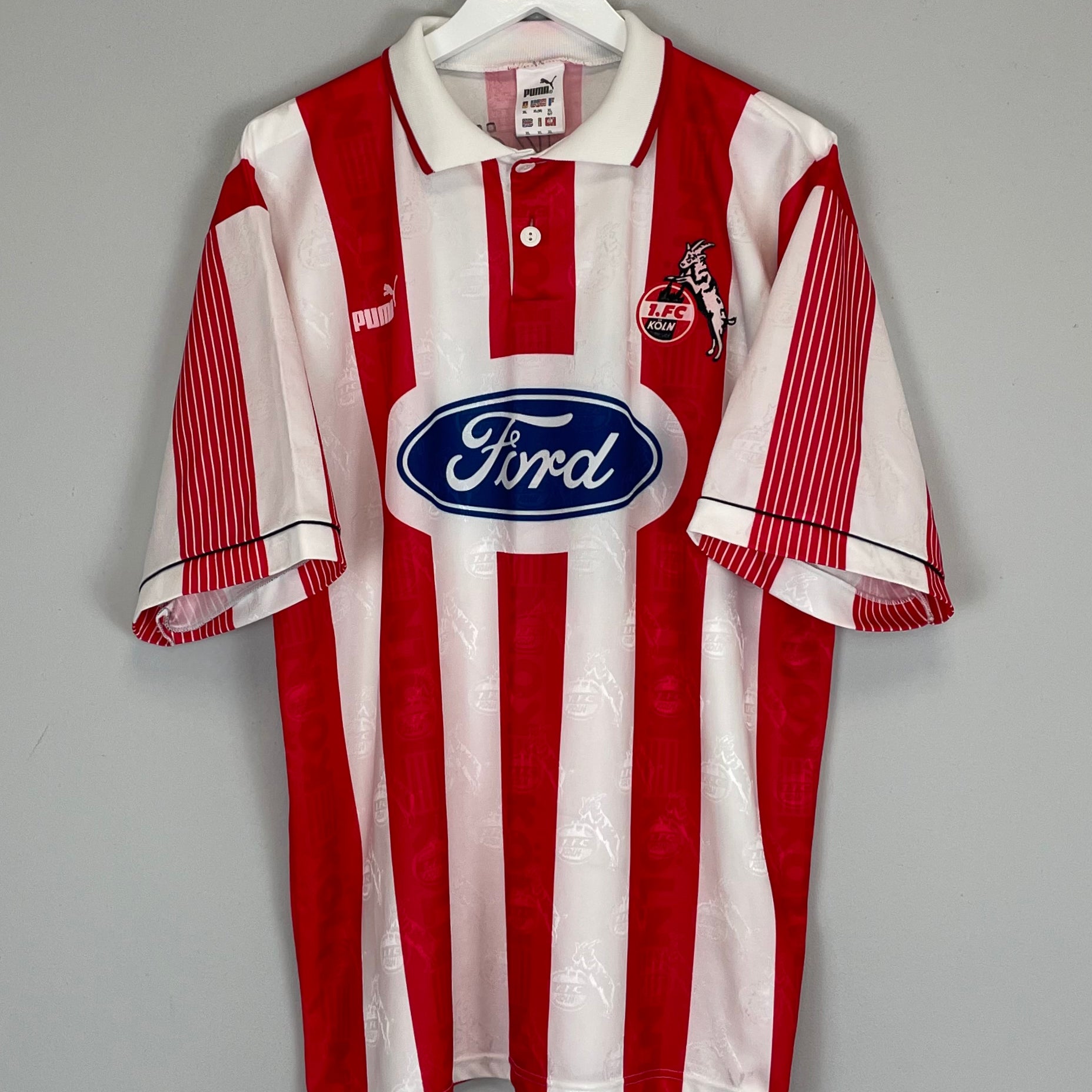 Shop 1995/96 FC KOLN #3 HOME SHIRT (XL) PUMA, classic football shirts, vintage football shirts & retro soccer jerseys at Cult Kits