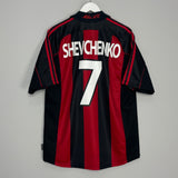 Shop 2000/02 AC MILAN SHEVCHENKO #7 HOME SHIRT (L) ADIDAS, classic football shirts, vintage football shirts & retro soccer jerseys at Cult Kits