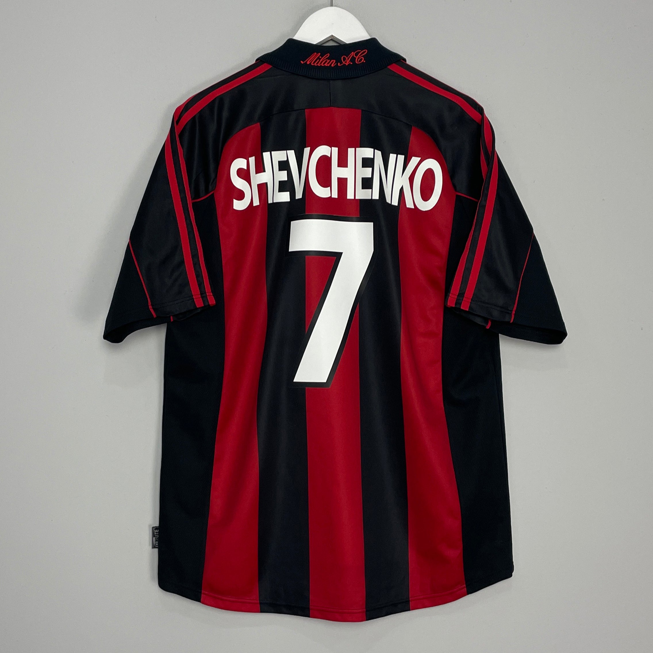 Shop 2000/02 AC MILAN SHEVCHENKO #7 HOME SHIRT (L) ADIDAS, classic football shirts, vintage football shirts & retro soccer jerseys at Cult Kits