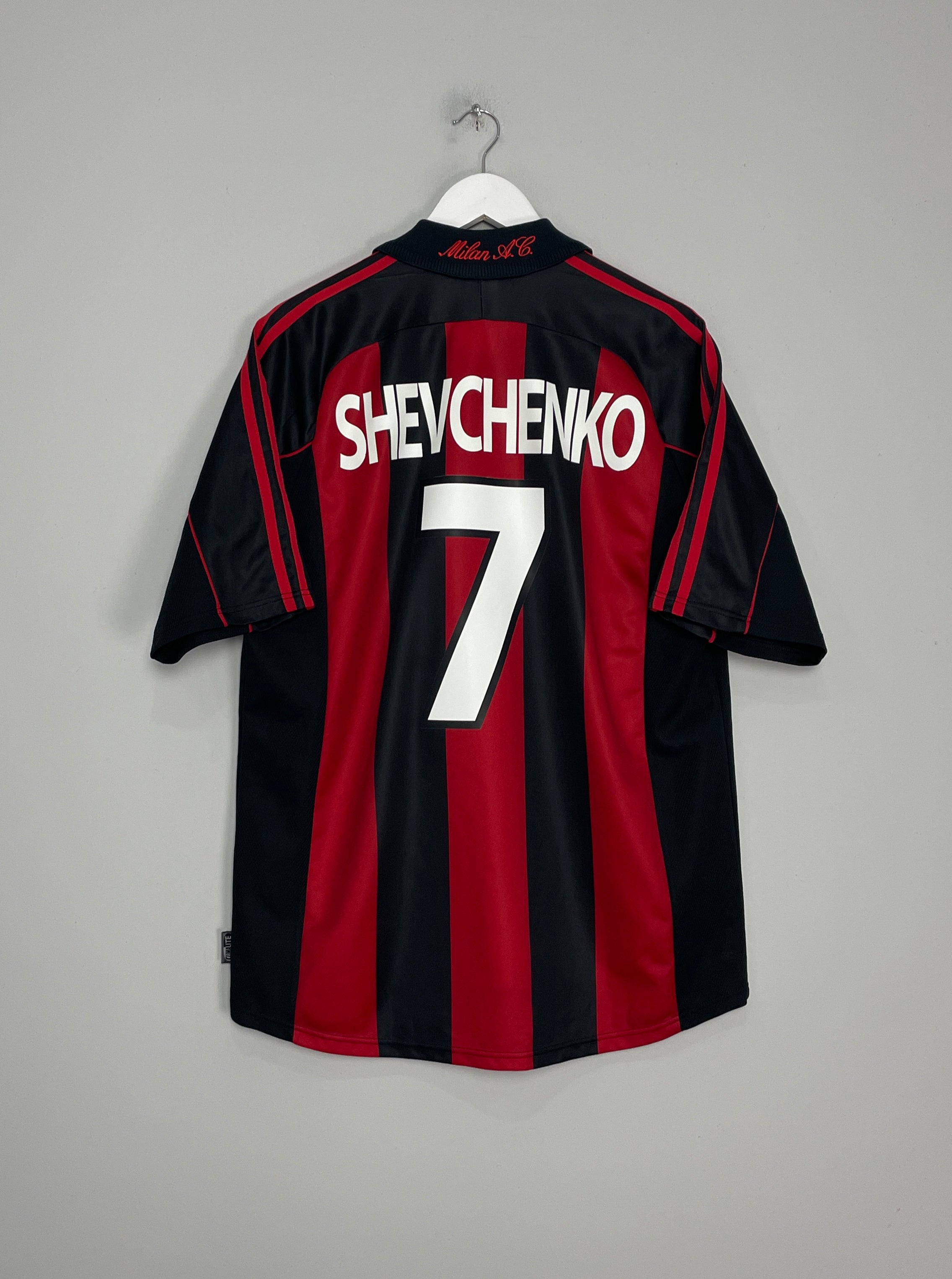 Shop 2000/02 AC MILAN SHEVCHENKO #7 HOME SHIRT (L) ADIDAS, classic football shirts, vintage football shirts & retro soccer jerseys at Cult Kits