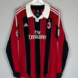 2012/13 AC MILAN BALOTELLI #45 L/S C/L HOME SHIRT (XL) ADIDAS